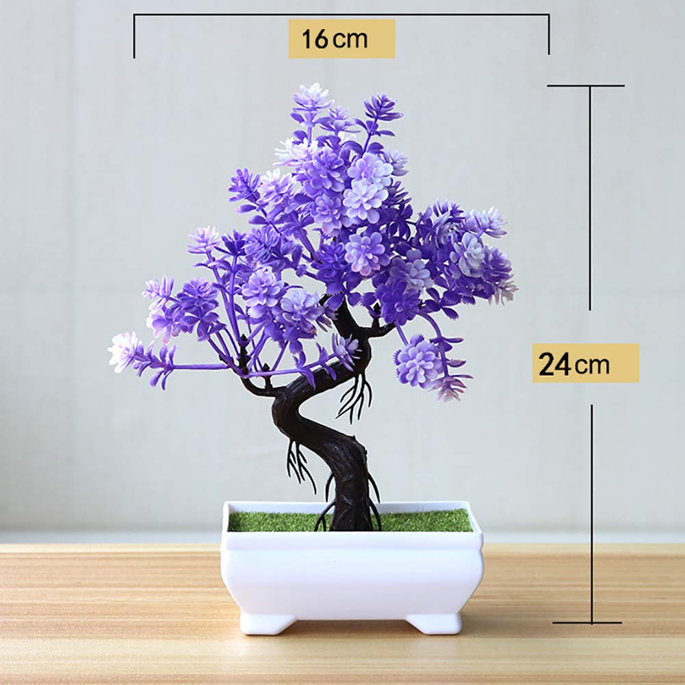 LAPUTA Decorative Faux Plants Artificial Potted Tree Bonsai Simulation Plant Home Decor Table Centerpieces Desk Ornament Pink