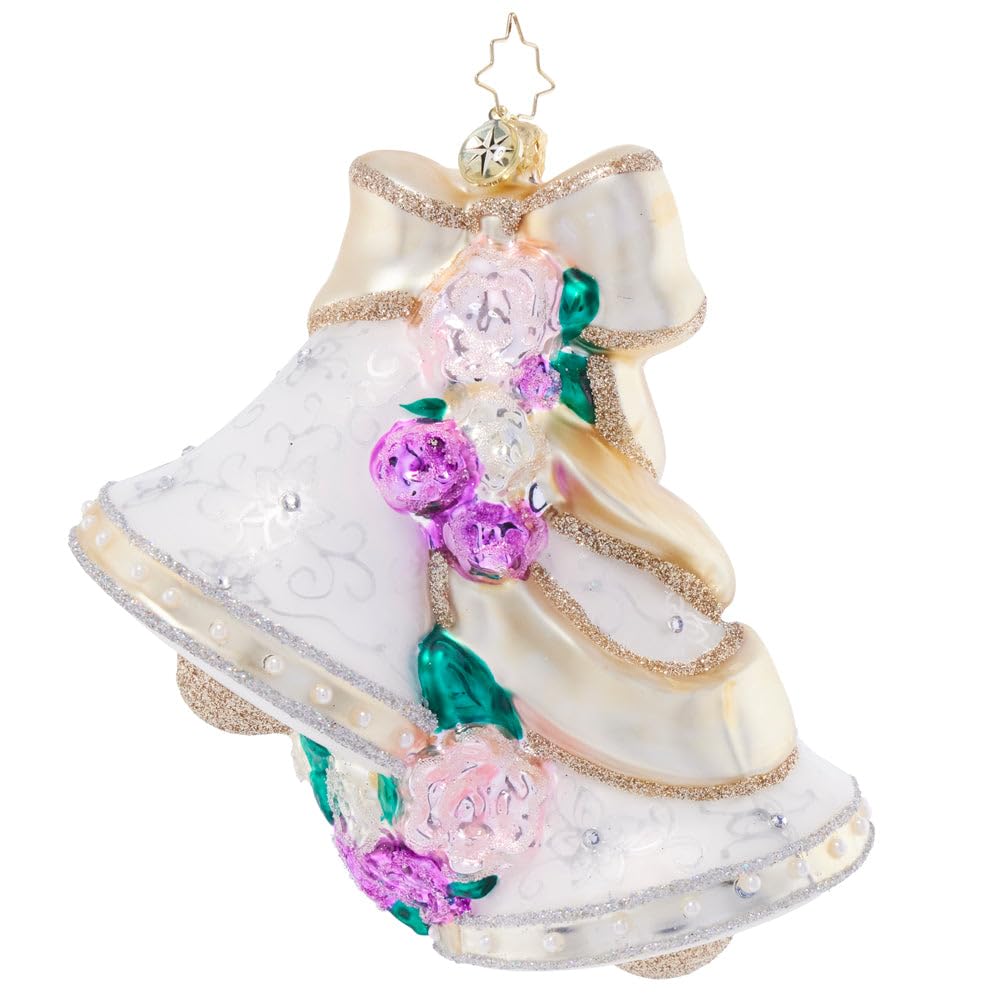 Christopher Radko Hand-Crafted European Glass Christmas Tree Decorative Ornament, Bells of Endless Love
