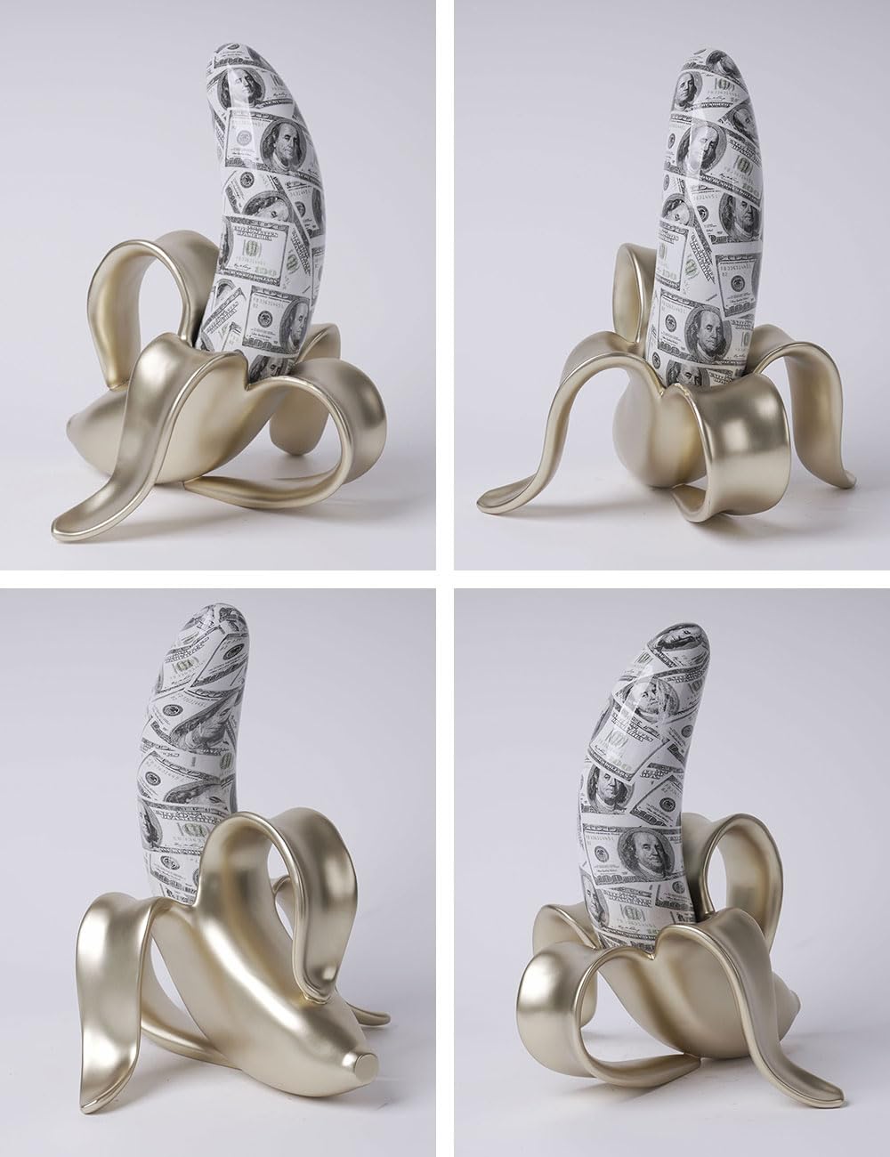 NENBOLEC Banana Statue Abstract Sculpture Decor Modern Gift Table Centerpiece Figurine for Home Room Office Polyresin 13.4 Inch