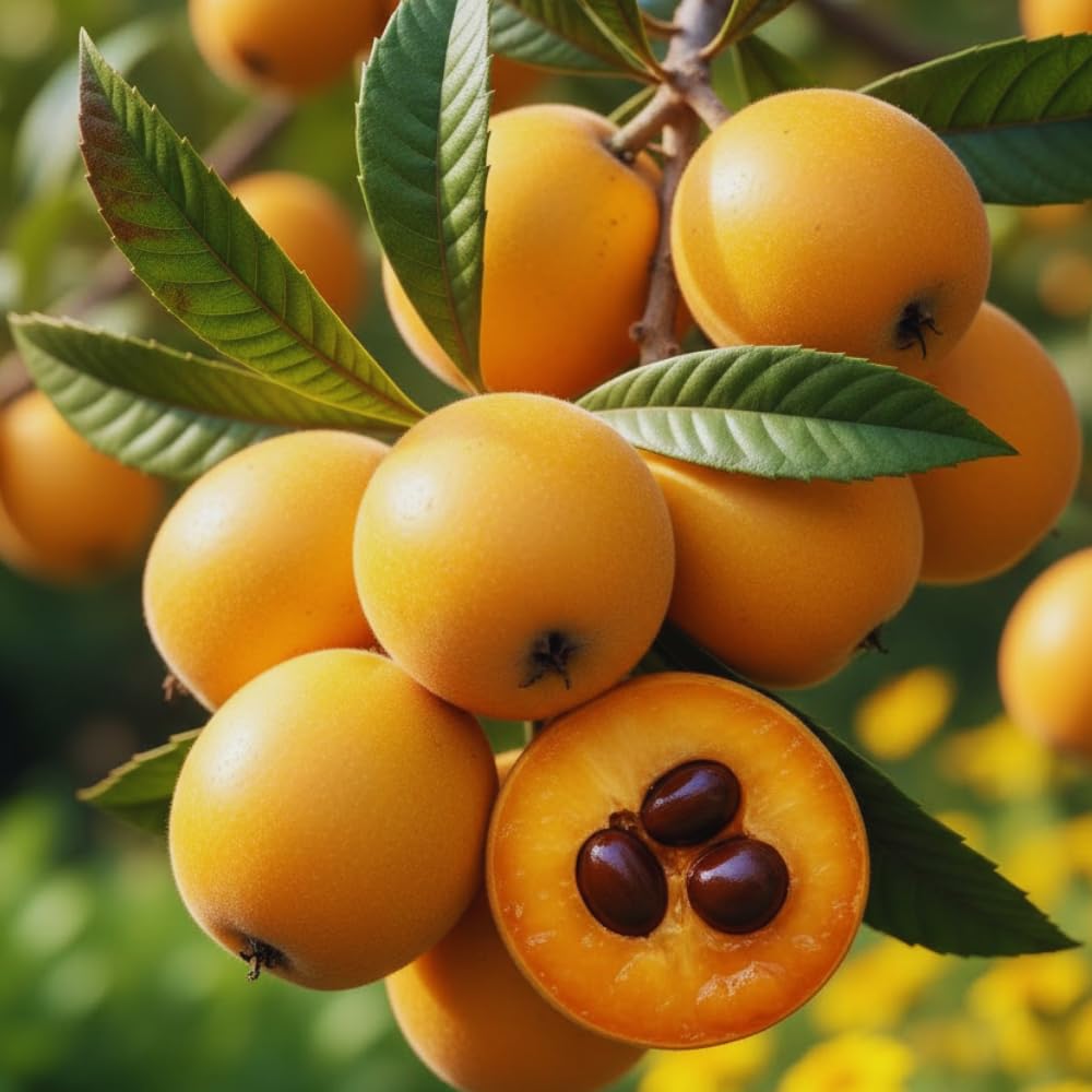 Loquat Tree Live Plant, Golden Loquat Plant Live, Cold Hardy Fruit Tropical Plant, Home Orchard Planting, 4 Inches Pot