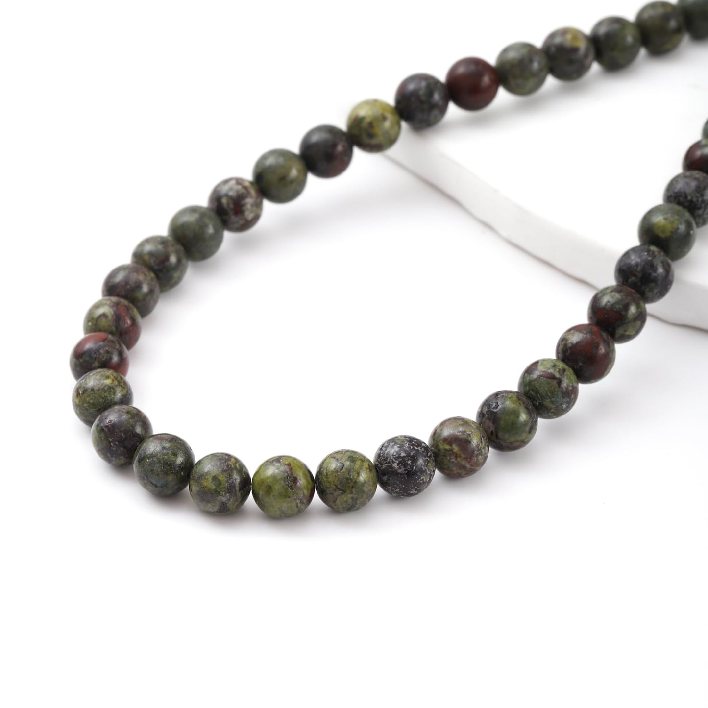 6mm 60pcs DIY Natural Dragon Blood Stone Beads Round Healing Crystal Gemstone Loose Beads for Jewelry Making Handmade Bracelet Necklace