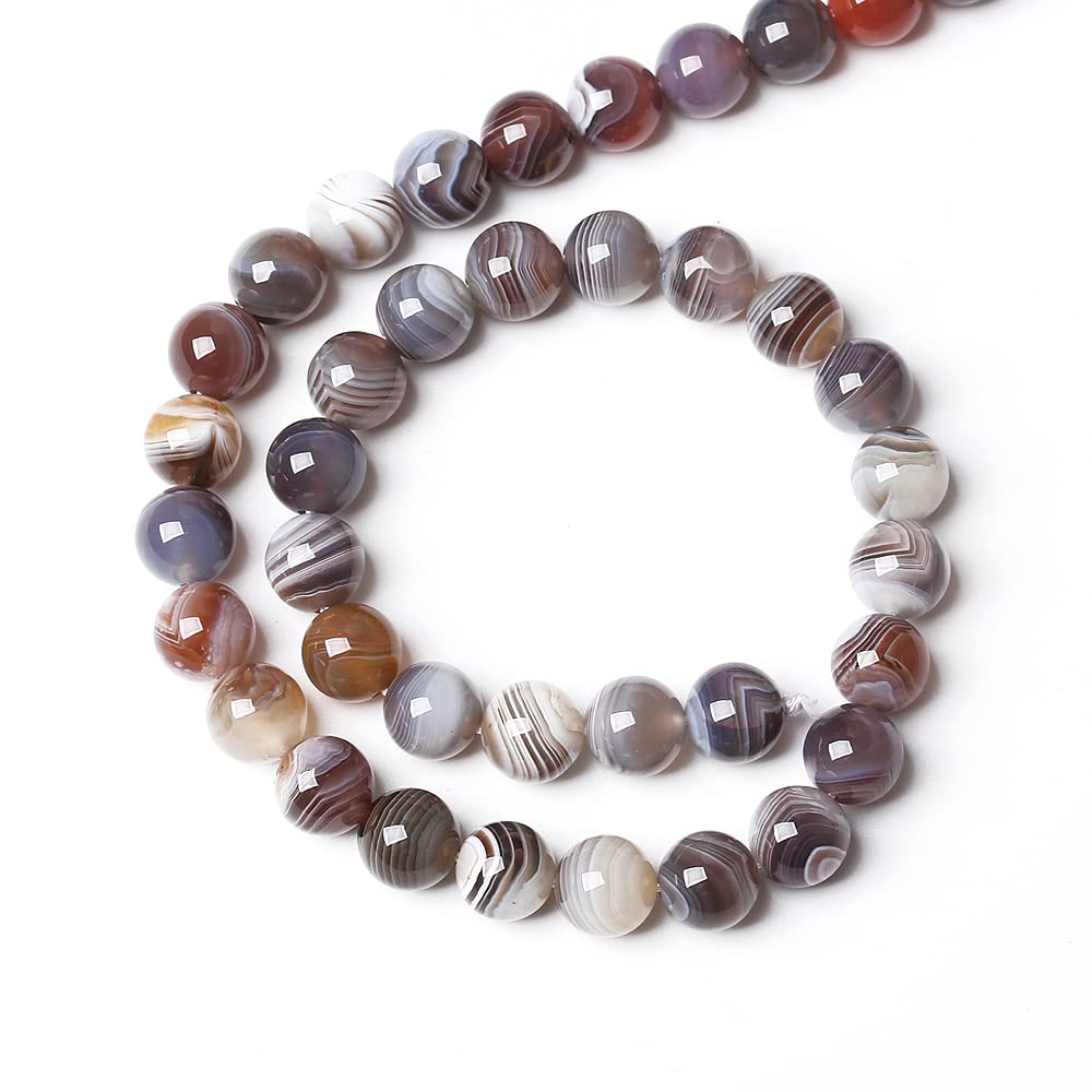 10MM 36PCS AAA Natural Botswana Sardonyx Agate Gemstone Beads for Jewelry Making Crystal Energy Stone Healing Power DIY Bracelet Necklace 15" (Botswana Sardonyx Agate, 10mm)