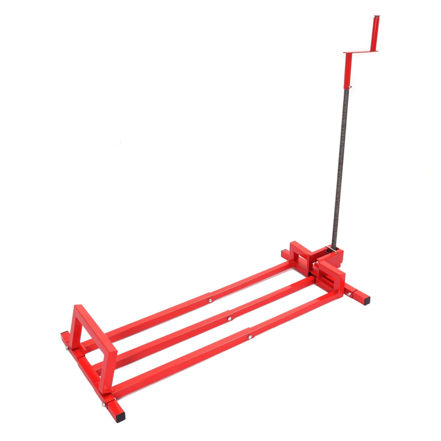 HECASA Lawn Mower Lift Jack 882lbs Universal Fit for Ride on Lawn Mowers & Garden Tractors Adjustable Telescopic Maintenance Jack Lifting Platform with Manual Handle Red Steel Powder Coated