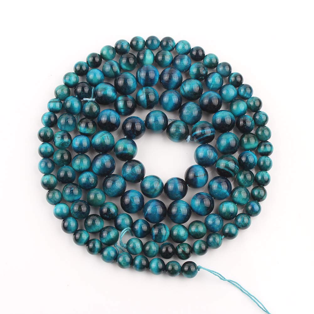 Song Xi Royal Blue Tiger Eye Beads 6mm Natural Stone Beads for Jewelry Making Gemstone Beads