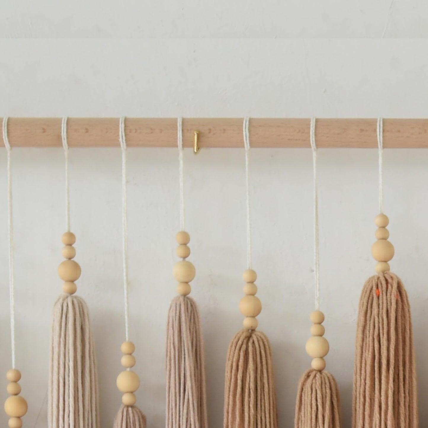 IOWER Macrame Wall Hanging Yarn Fiber Wall Art Beaded Tassel Home Decor for Bedroom Living Room 39" W x 45" L