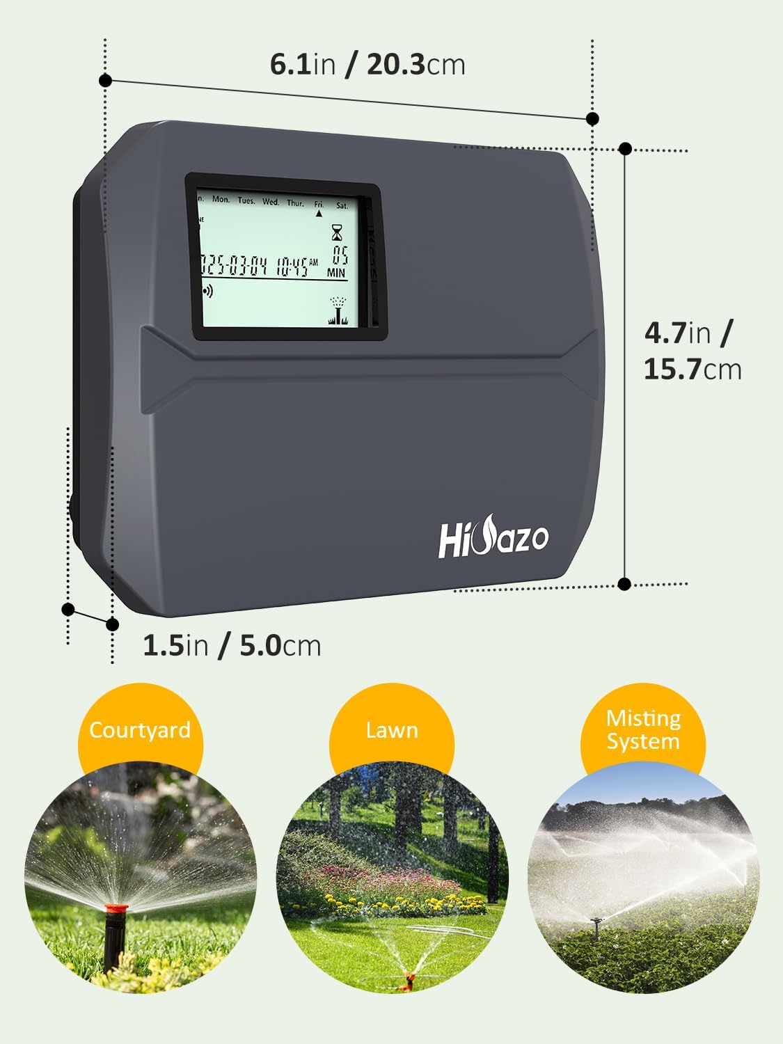 HiOazo Smart Sprinkler Controller WiFi, 8 Zone Irrigation Controller Indoor with Automatic Weather-Based Watering (2025 New Version)