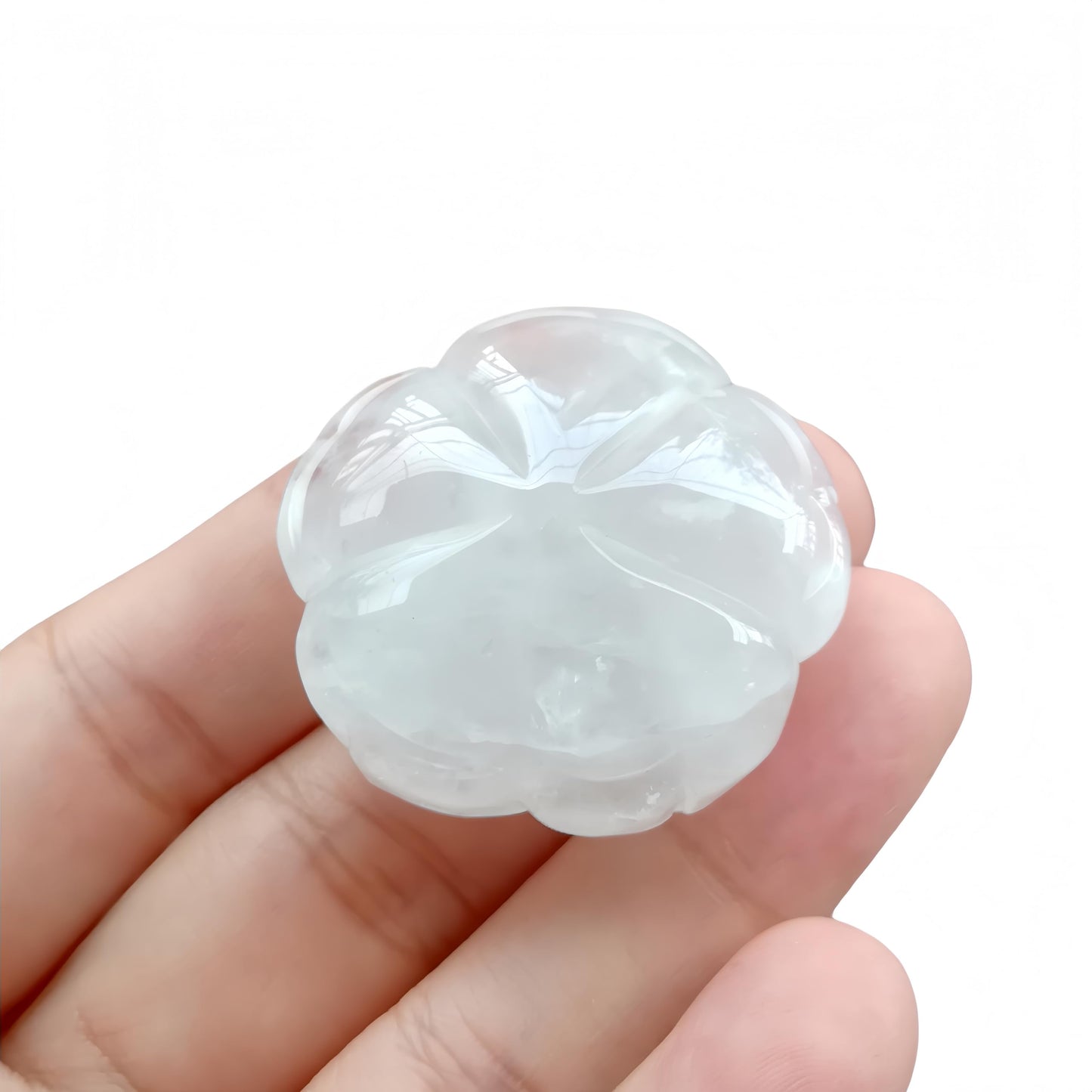 Sunshcat Natural Rock Quartz Crystal Rose Pendant,Three Dimensional Carved Healing Meditation Jewelry Crystals and Healing Stone Figurine,Suitable for DIY Jewelry Making and Valentine's Day Gift