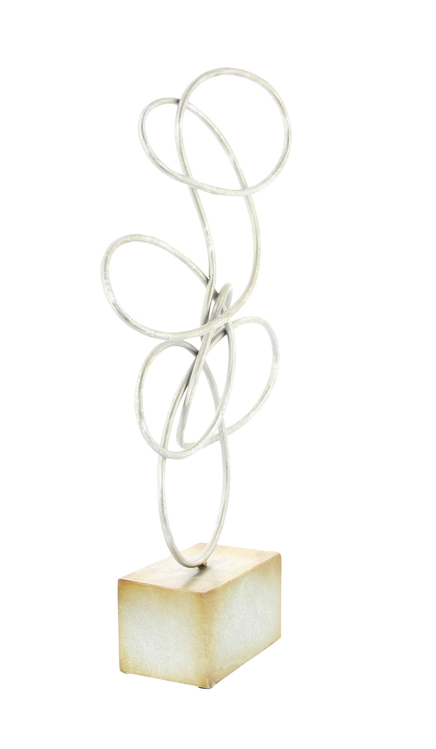 Deco 79 Metal Abstract Decorative Sculpture Swirl Home Decor Statue, Accent Figurine 10" x 4" x 22", Silver