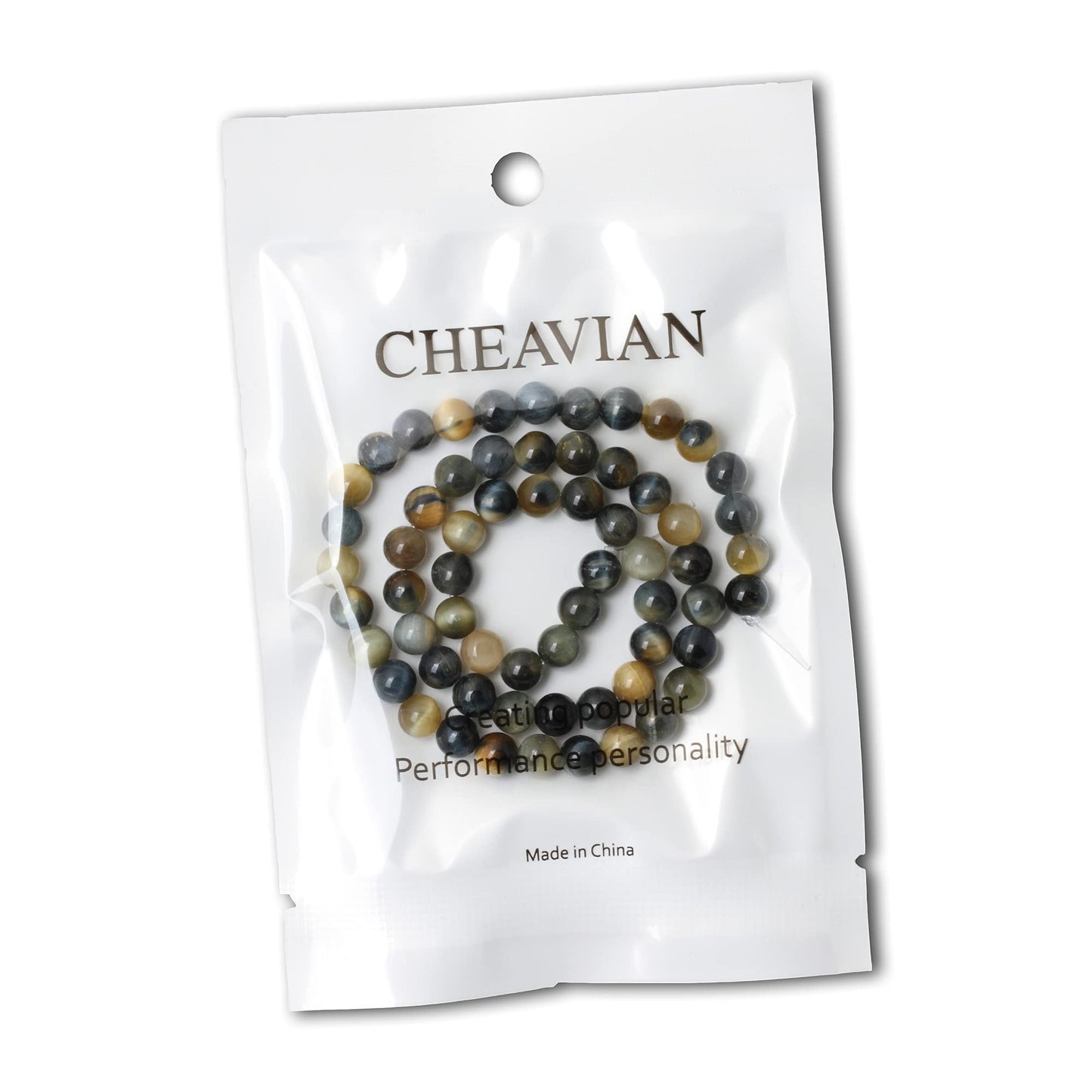 CHEAVIAN 60PCS 6mm Natural Dream Tiger Eye Stone Round Loose Beads for Jewelry Making DIY Bracelet Necklace Materials 1 Strand 15"