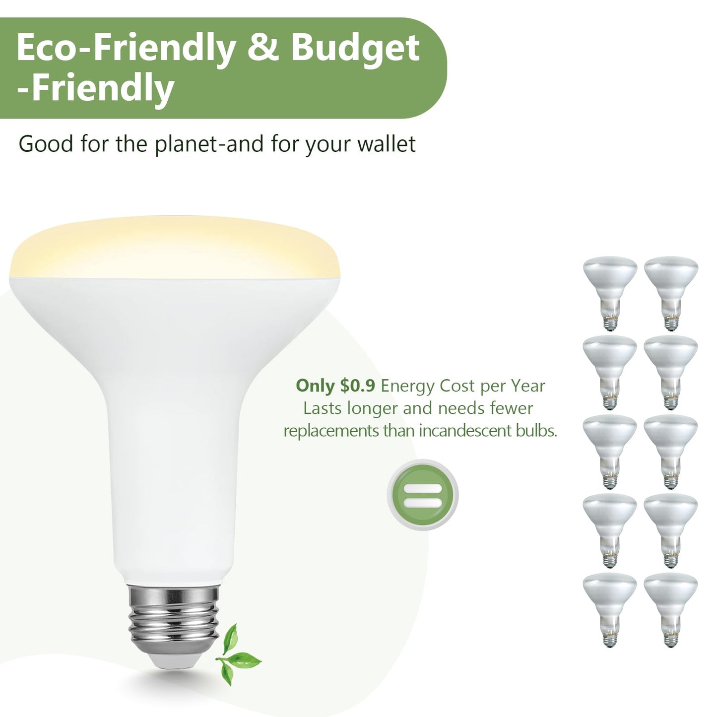 Sigalux BR30 LED Flood Light Bulbs, 7.5W Equivalent 65W, 650LM, Dimmable, 2700K Soft White, CRI 80, 110° Beam Angle, E26 Base, Energy-Efficient Indoor Recessed Lighting, 6 Pack