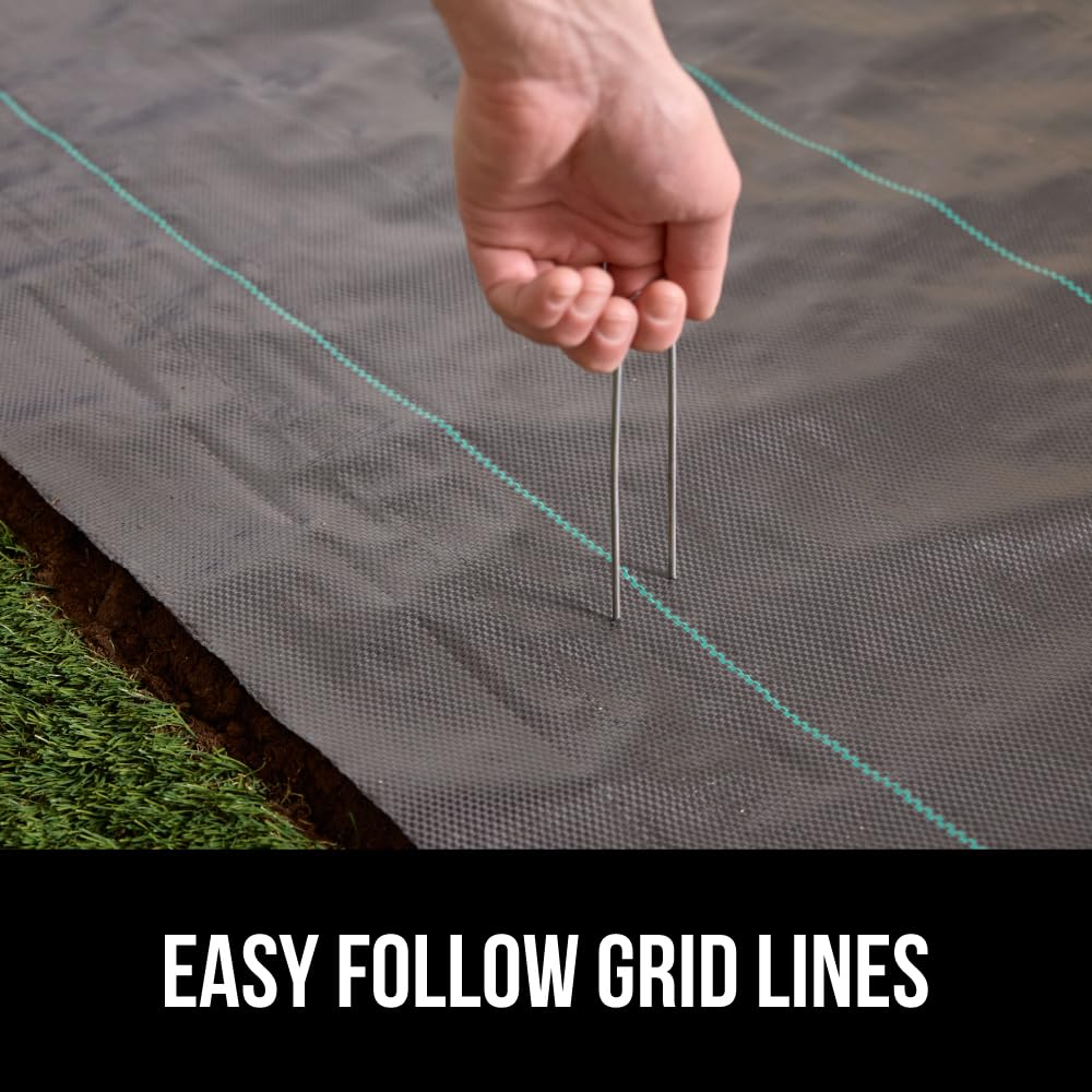 GORILLA GRIP Weed Barrier Fabric, 3 FT x 50 FT Heavy Duty Woven Landscape Fabric 3.2oz, Weed Control Ground Cover for Garden Beds & Mulch, Permeable Underlayment for Landscaping, Home & Commercial Use