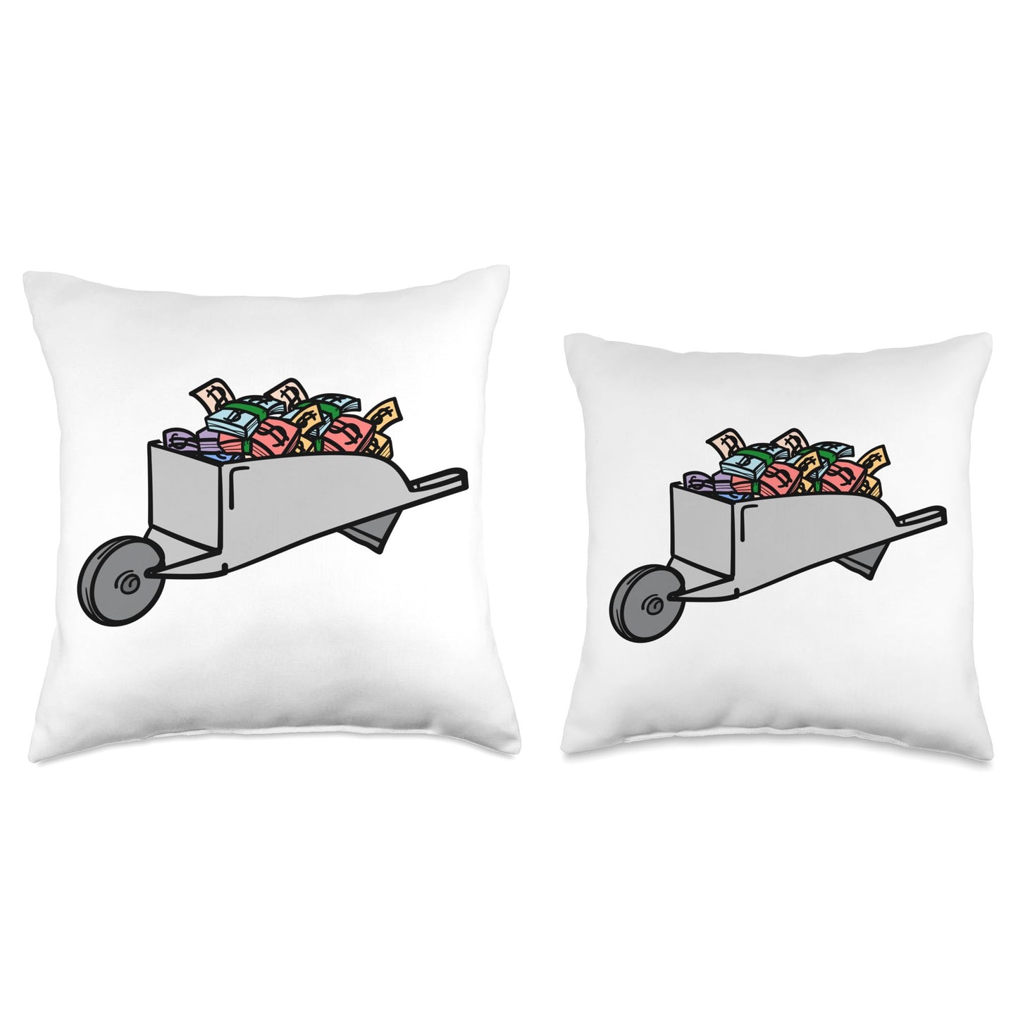 Wheelbarrow Full of Money Throw Pillow