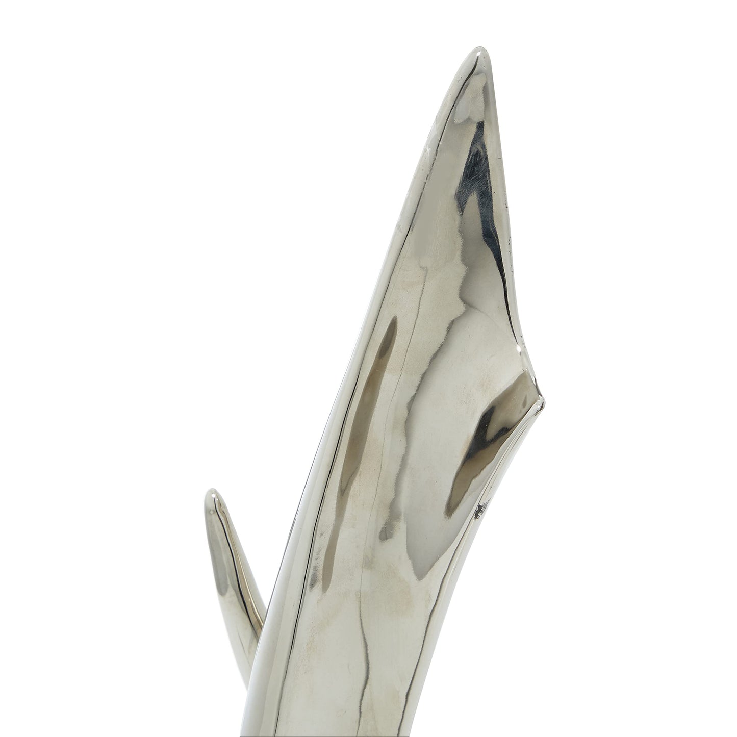 Deco 79 Porcelain Ceramic Abstract Decorative Sculpture Home Decor Statue with Black Base, Accent Figurine 8" x 4" x 17", Silver