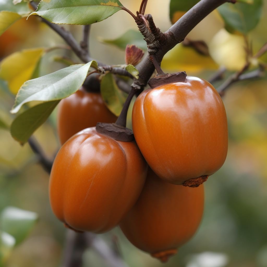 Live Plant - Chocolate Persimmon Tree โ 24-36" Tall Live Plant, Ships Potted - Diospyros kaki
