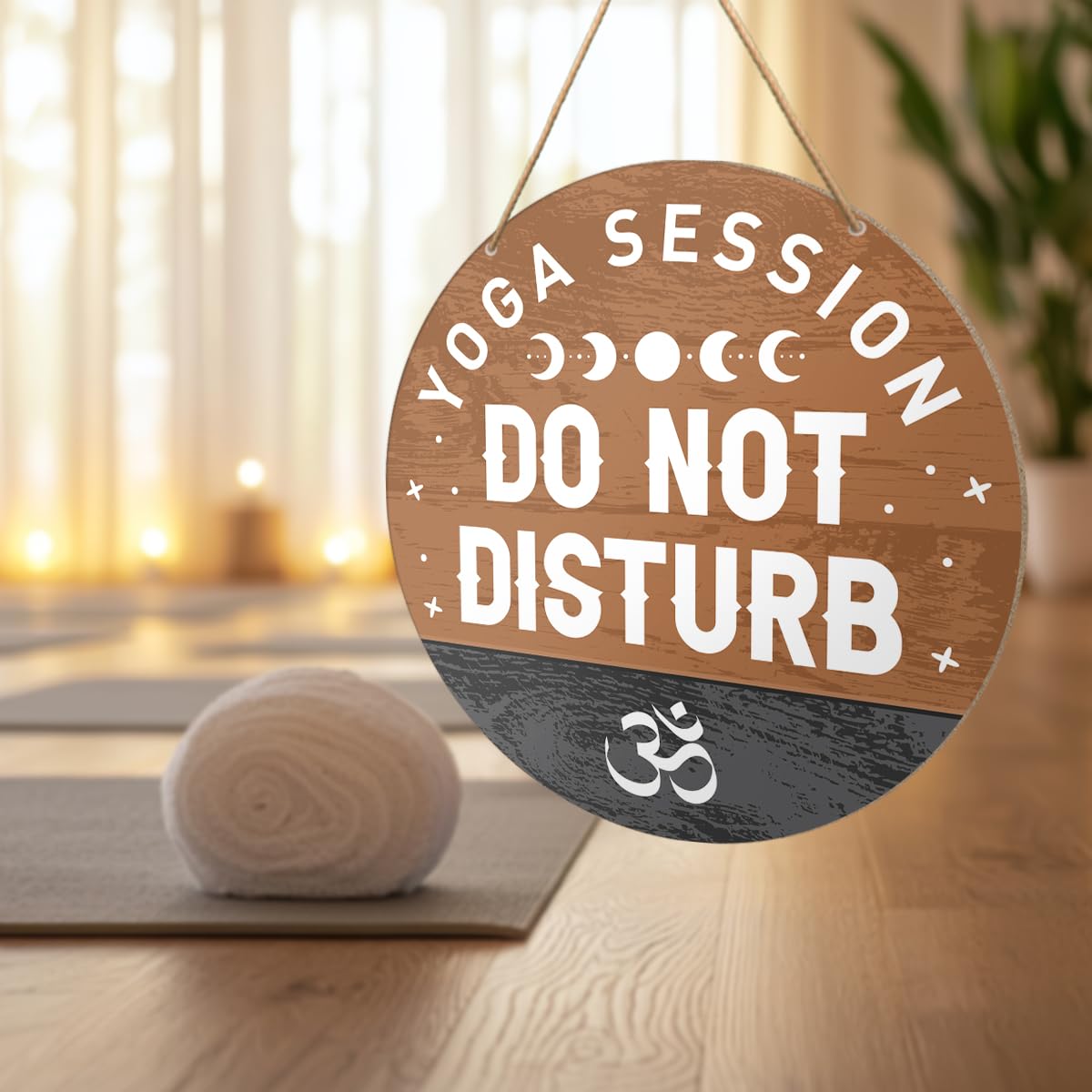 Yousheager Yoga Studio Sign Wall Decor, Yoga Sign for Home Studio Room Door, Yoga Studio Spiritual Room Zen Den Hanging Sign Decoration, Gifts for Women Yoga Instructor Lover, Do Not Disturb