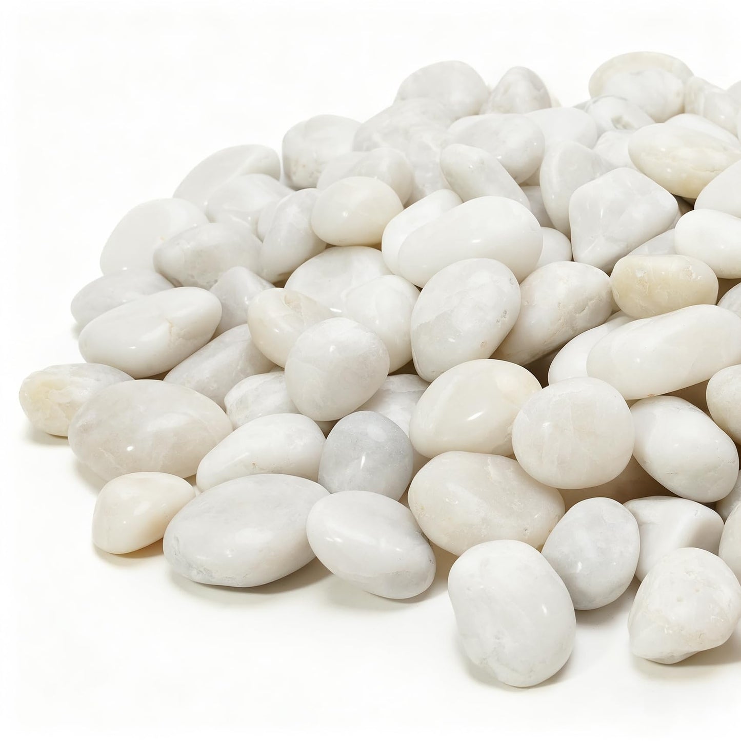 Mr. Fireglass 10lb White River Rocks, 3/8 inch Natural Decorative Polished Pebbles Aquarium Gravel Stones for Landscaping, Indoor Plants, Vase, Succulent, Fish Tank