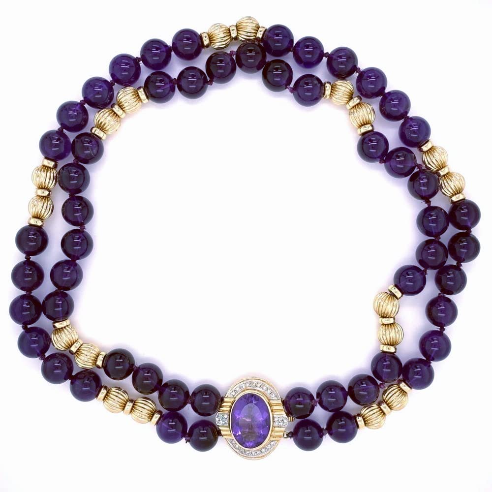 Zenkeeper 108 Pcs Amethyst Beads for Jewelry Making 8 MM Amethyst Gemstones Loose Stone Beads