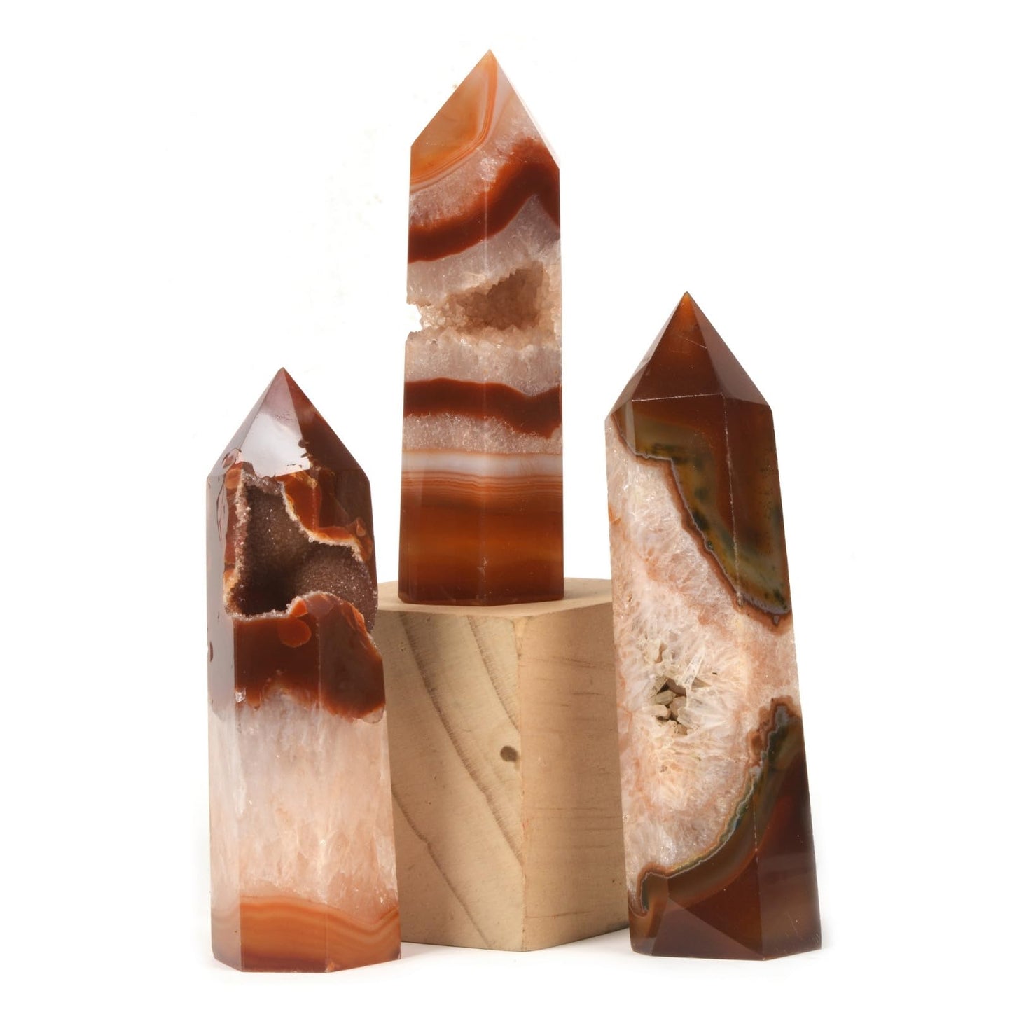 Large Red Drusy Druzy Agate Gemstone Crystal Pointed Hexagonal Tower Reiki Chakra Faceted Prism Wand Stone Home Decor