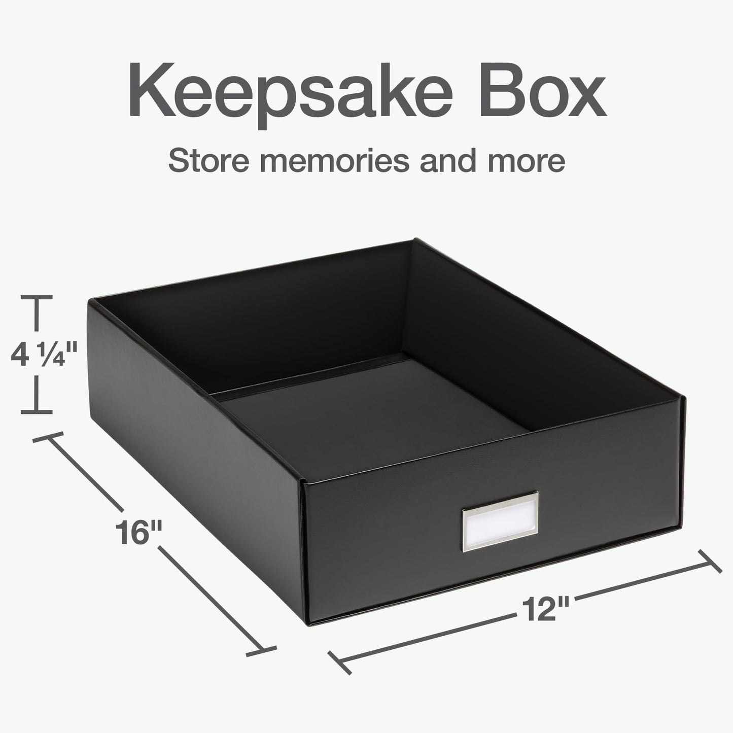 Oxford Keepsake Box, Protective Storage Box, Home and Office Organizer, Photo Storage Box, Souvenir Organizer, Large, 16" x 12" x 4 1/4" (41787)