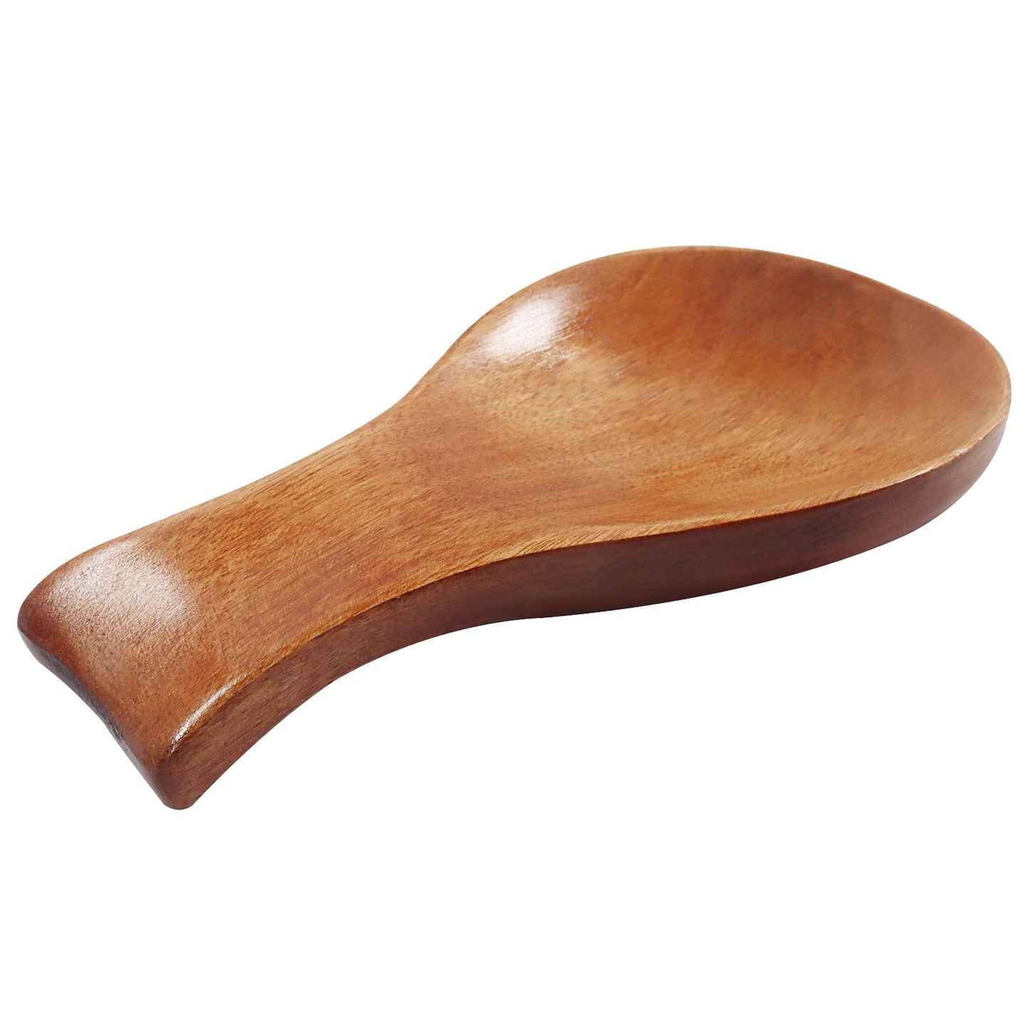 Verkelly 1 Pack Acacia Wood Spoon Rest, Bamboo Holder Spatula Wood Rest, Modern Utensil Holder for Farmhouse Kitchen Counter Decor(Brown)