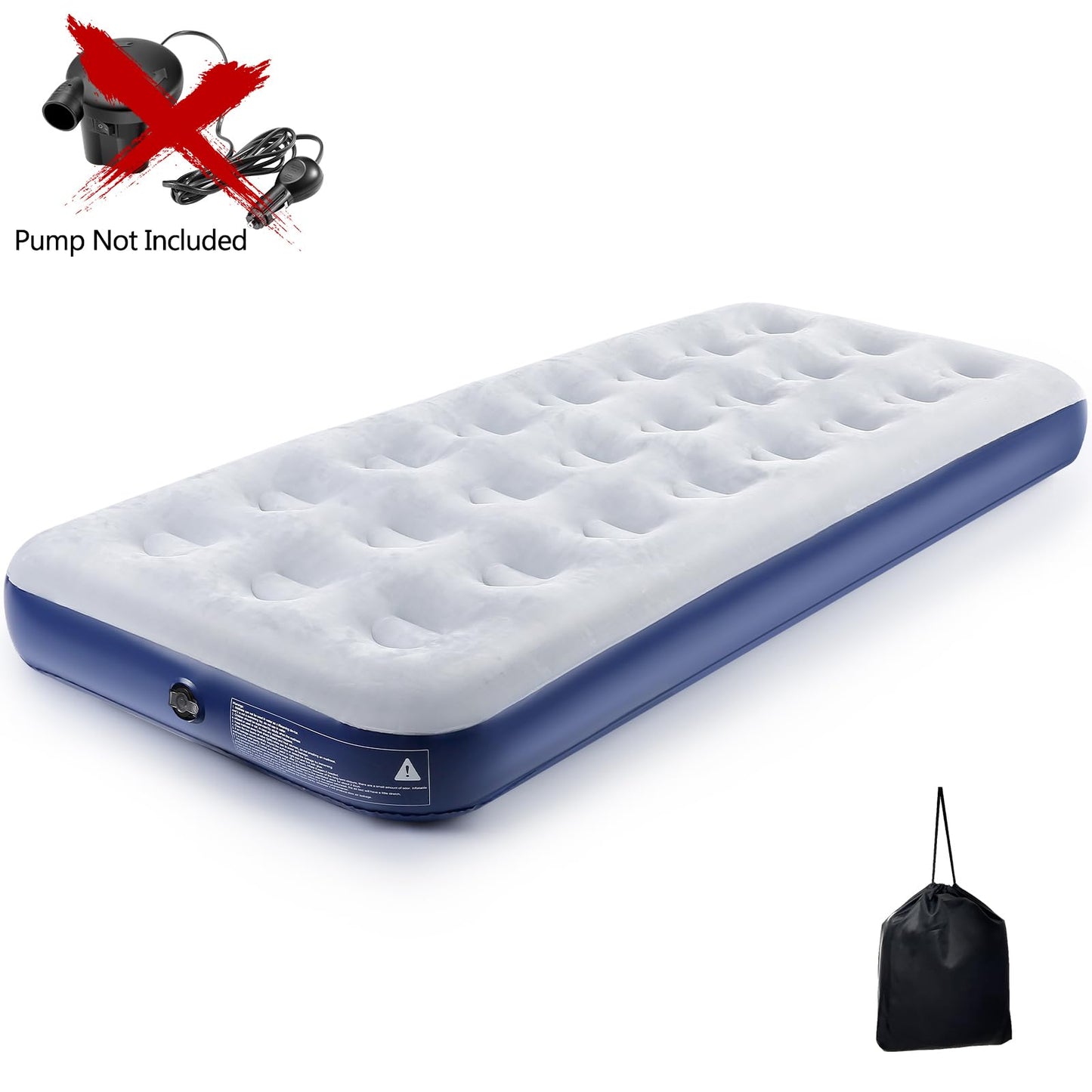QDH Camping Air Mattress Inflatable Air Bed Flocked Surface Travel Bed Sleeping Pad Air Bed for Outdoor Camping Tent Guest Travelling(2 PCS)
