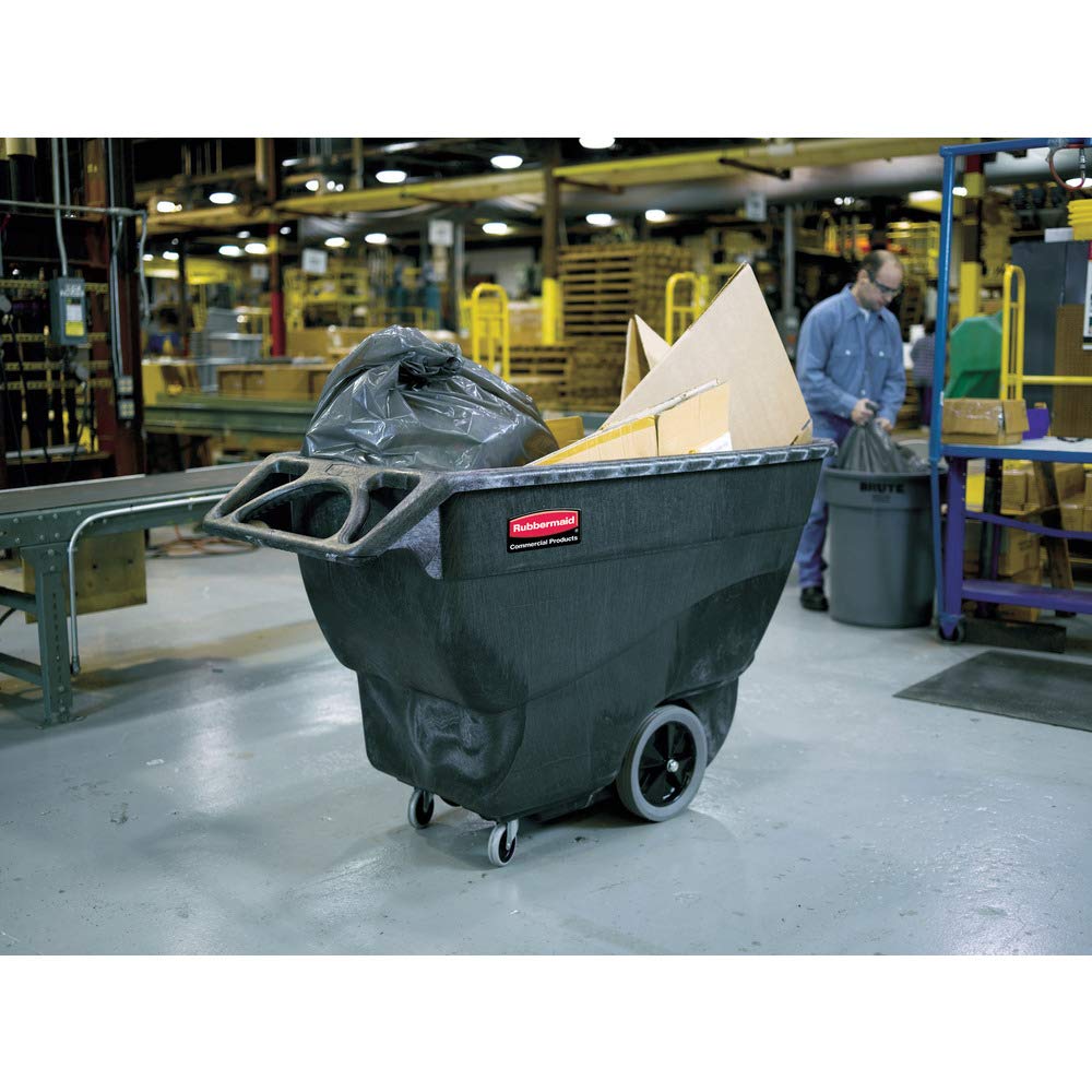 Rubbermaid Commercial Products Cube Lid for Utility Tilt Trucks, Black Rolling Cart Accessory, Compatible with Tilt Trucks