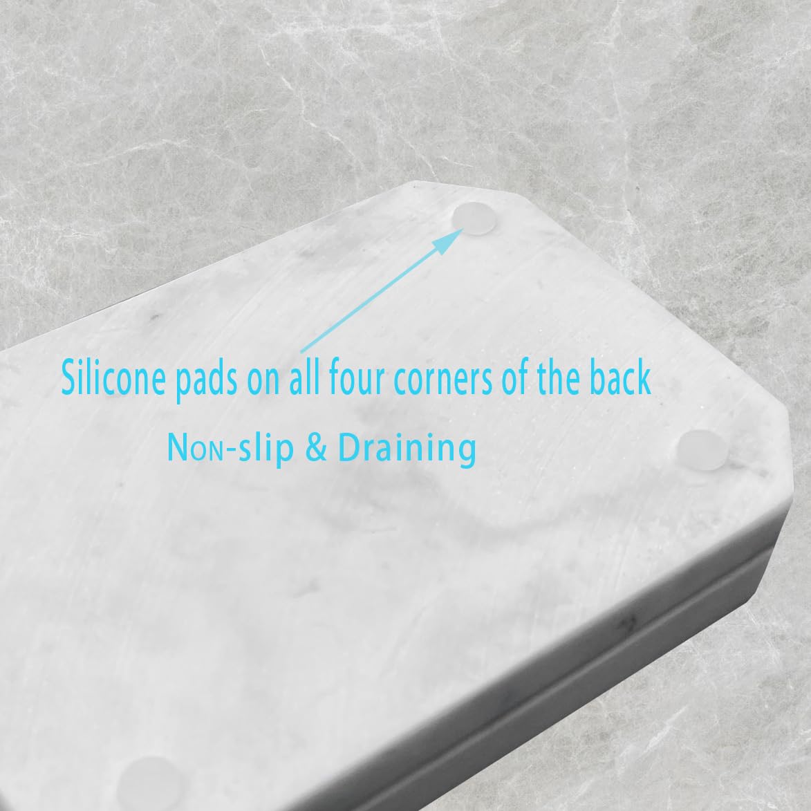 Resin Marble-Like Texture Soap Dish Drainable Soap Holder,Double Layer Draining Soap Dish.