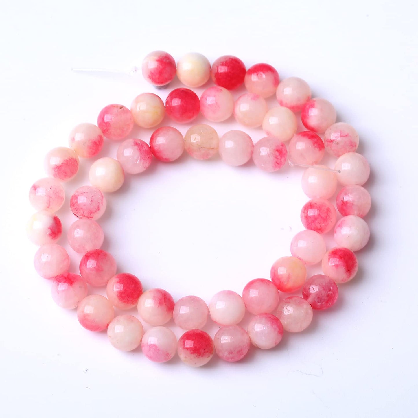 10mm 36pcs Natural Pink Tourmaline Jade Stone Beads for Jewelry Making DIY Bracelet Necklace Accessories 15" Energy Healing Power Stone Beads (Pink Tourmaline Jade, 10mm)