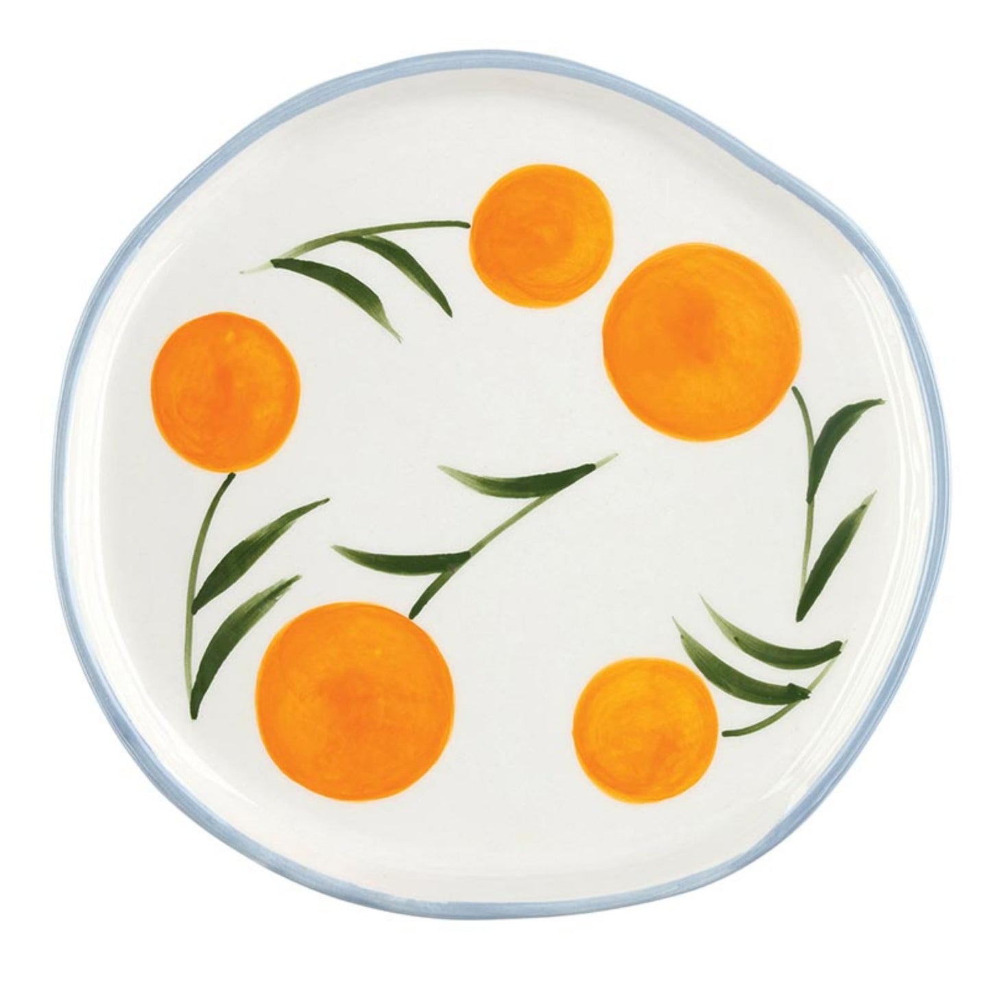 47th & Main Hand-painted Decorative Plate, 6.5" Diameter, Oranges