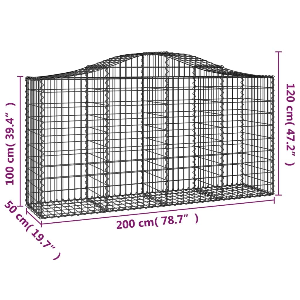 Mazoravella Gabion Basket Silver Galvanized Iron Rectangular 78.7 x 19.7 x 47.2 in Outdoor Garden Planting Container for Patio Retaining Walls and Decorative Landscaping