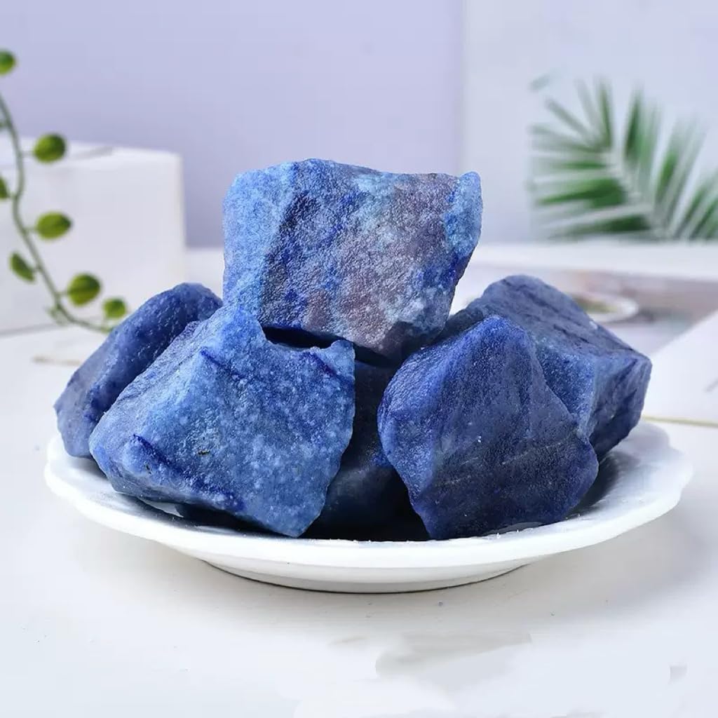 1LB Natural Blue Aventurine Raw Healing Crystals, Energy Stones for Meditation, Reiki, Chakra Balancing, Home Décor and Spiritual Gifts (10-30mm)