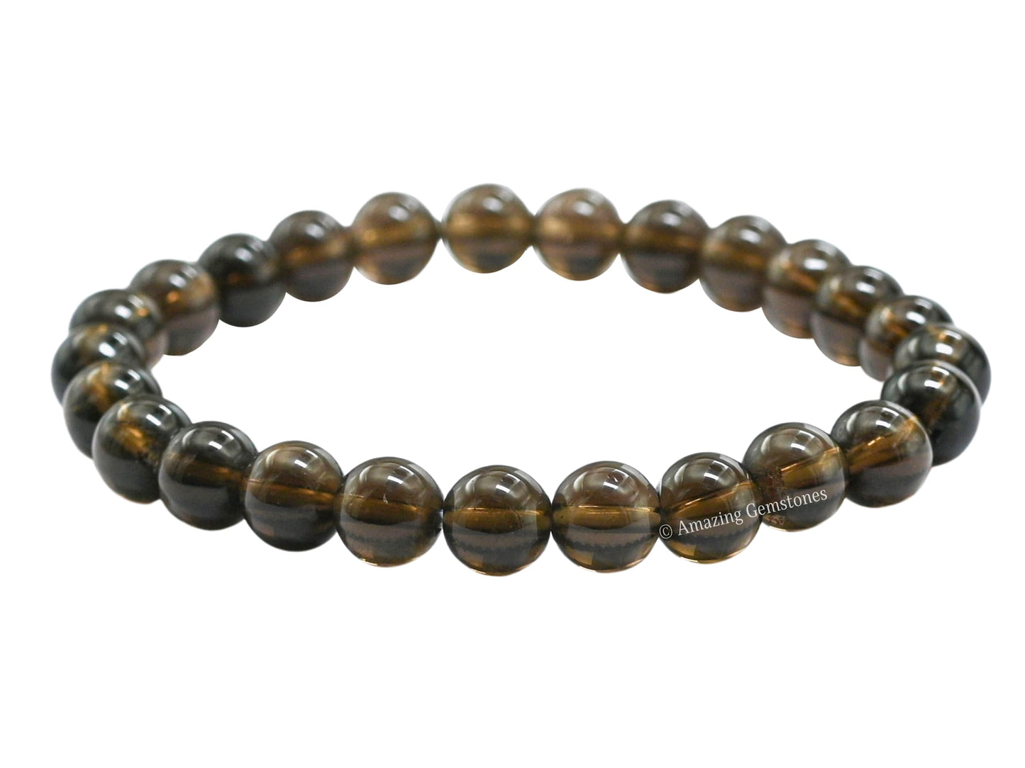 Amazing Gemstone Crystal Bracelet for Women Men's Gifts - Protection Healing Crystal Bracelet - 8mm Gemstone Beaded Stretchable Bracelet Pulseras Para Hombres Mujer Stocking Stuffers Mothers Day Gift (Smoky Quartz)