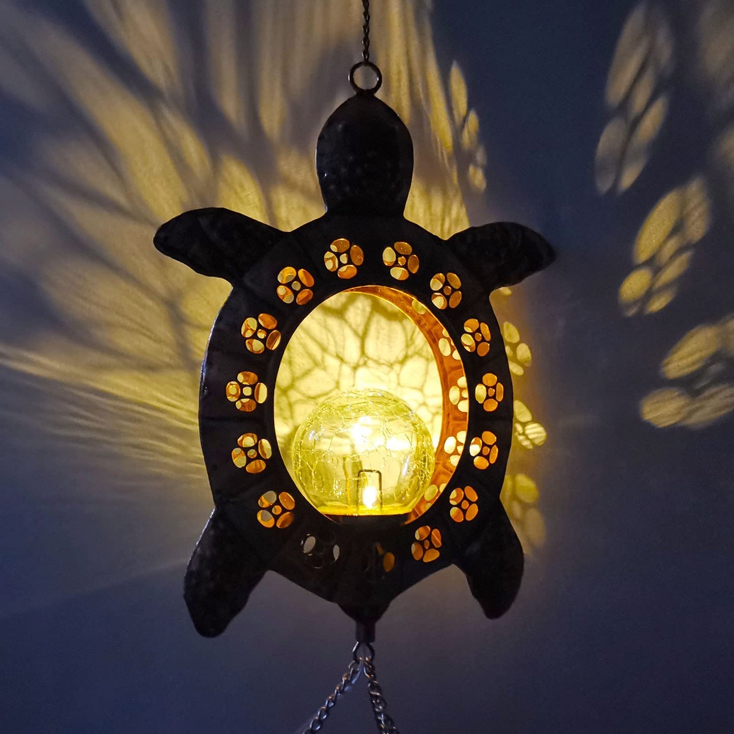 Solar Turtle Wind Chimes, Tortoise WindChimes, Light Windchime Outdoor, Moon Shape Light Outdoor,Garden Decor, Yard Decor, Gifts for Women, mom, Grandma