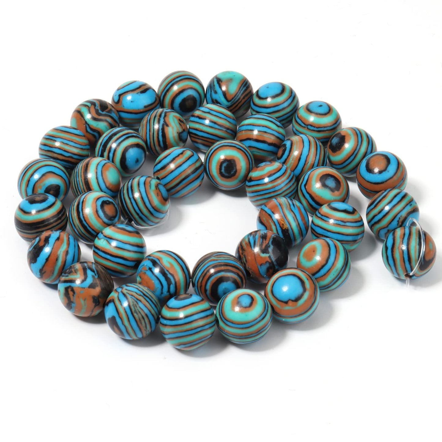 45pcs 8mm Natural Stone Beads Blue Malachite Beads Energy Crystal Healing Power Gemstone for Jewelry Making, DIY Bracelet Necklace