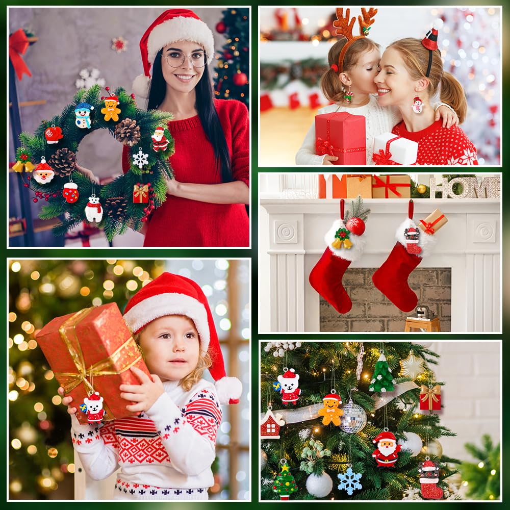 YUJUN 36pcs Mini Resin Ornaments Set - Christmas Tree Decoration, Small Miniature Figurines for Hanging Ornaments
