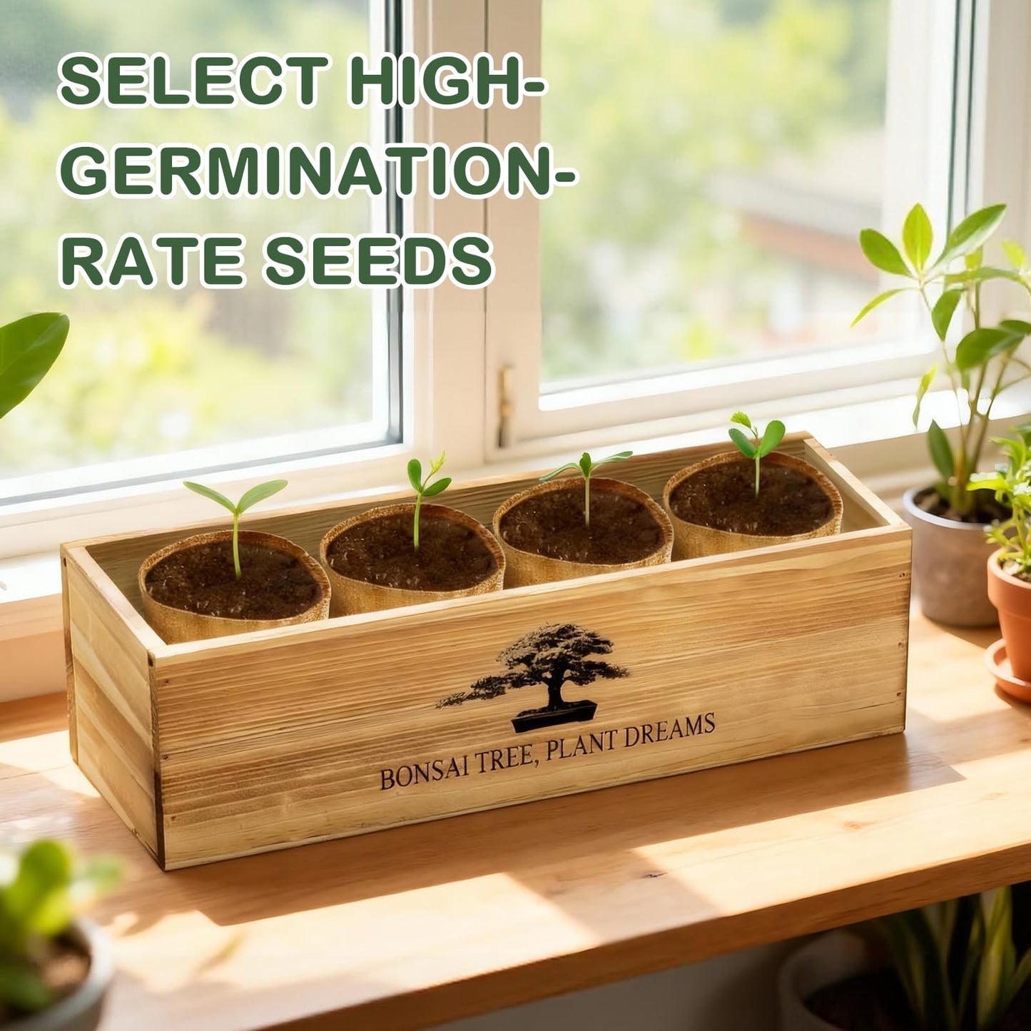 LUOJIBIE Bonsai Tree Kit, Complete Bonzai Tree Starter Kits, for Mom, Unique Christmas Birthday Gardening Gifts for Women Mom Men Grandkids, Crafts Hobby Kits