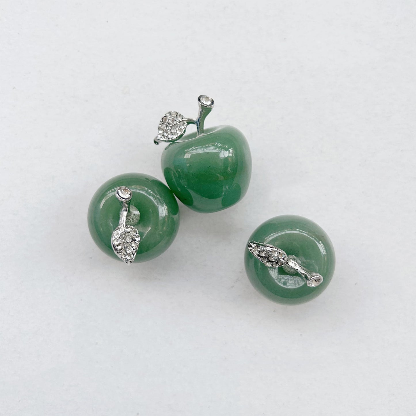 Sunshcat Natural Green Aventurine 1.18 Inchs Apple Crystal and Healing Stone Statues,Room Decoration Christmas Decorations Thanksgiving Gifts Office Gifts Collectibles