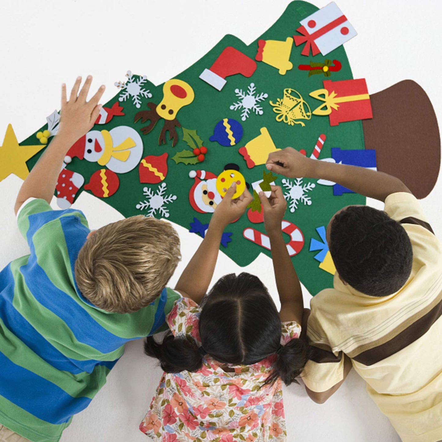 Fayoo DIY Felt Christmas Tree for Toddlers, Montessori Xmas Gift for Kids Wall Hanging Decorations Educational Art with 30pcs Ornaments