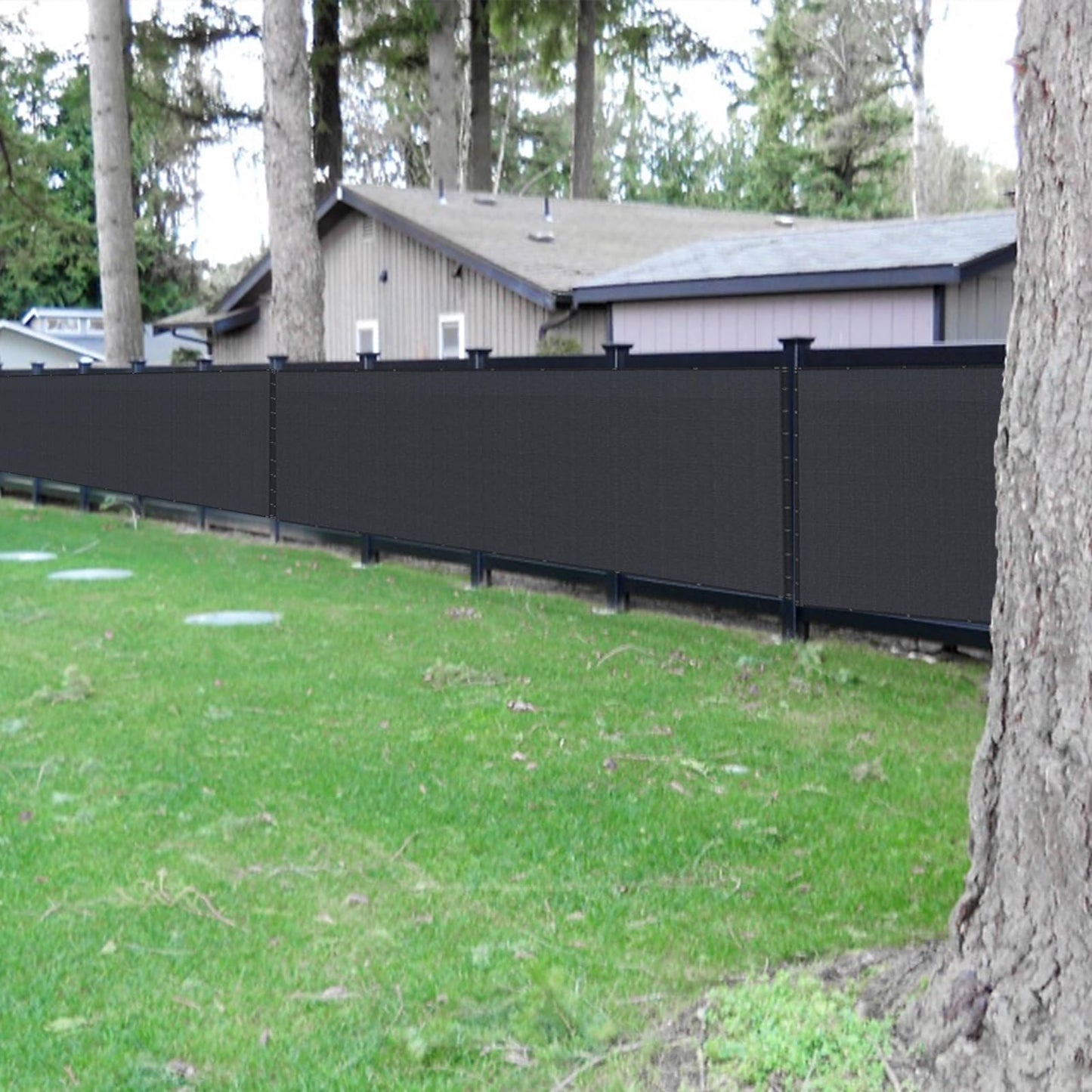6' x 50' Black Privacy Screen Fence Heavy Duty Fencing Mesh Shade Net Cover for Outdoor Panel Garden Backyard Porch Patio Balcony LSYY