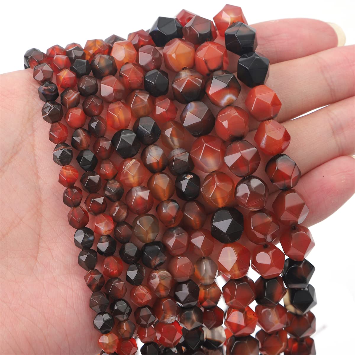 BEADIA Faceted Natural Dream Agate Stone Round Beads 8mm 36cm/Strand for Jewelry Making