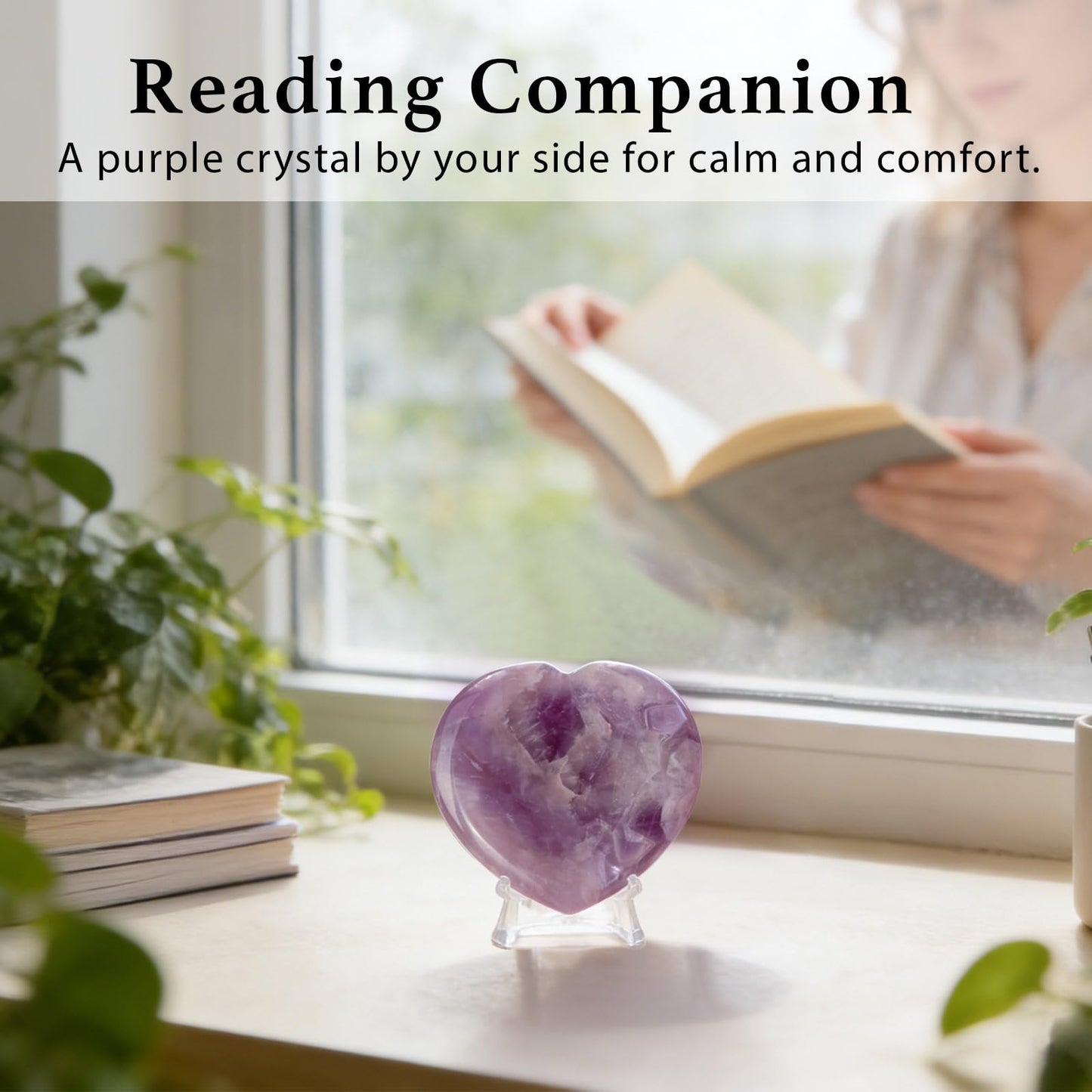Taxhtext Anxiety Support Gift for Women - Amethyst Crystal Worry Stone, Stress Relief Thumb Stone, Thinking of You Comfort Gift, Inspirational Keepsake for Friends Family & Loved Ones (Amethyst)