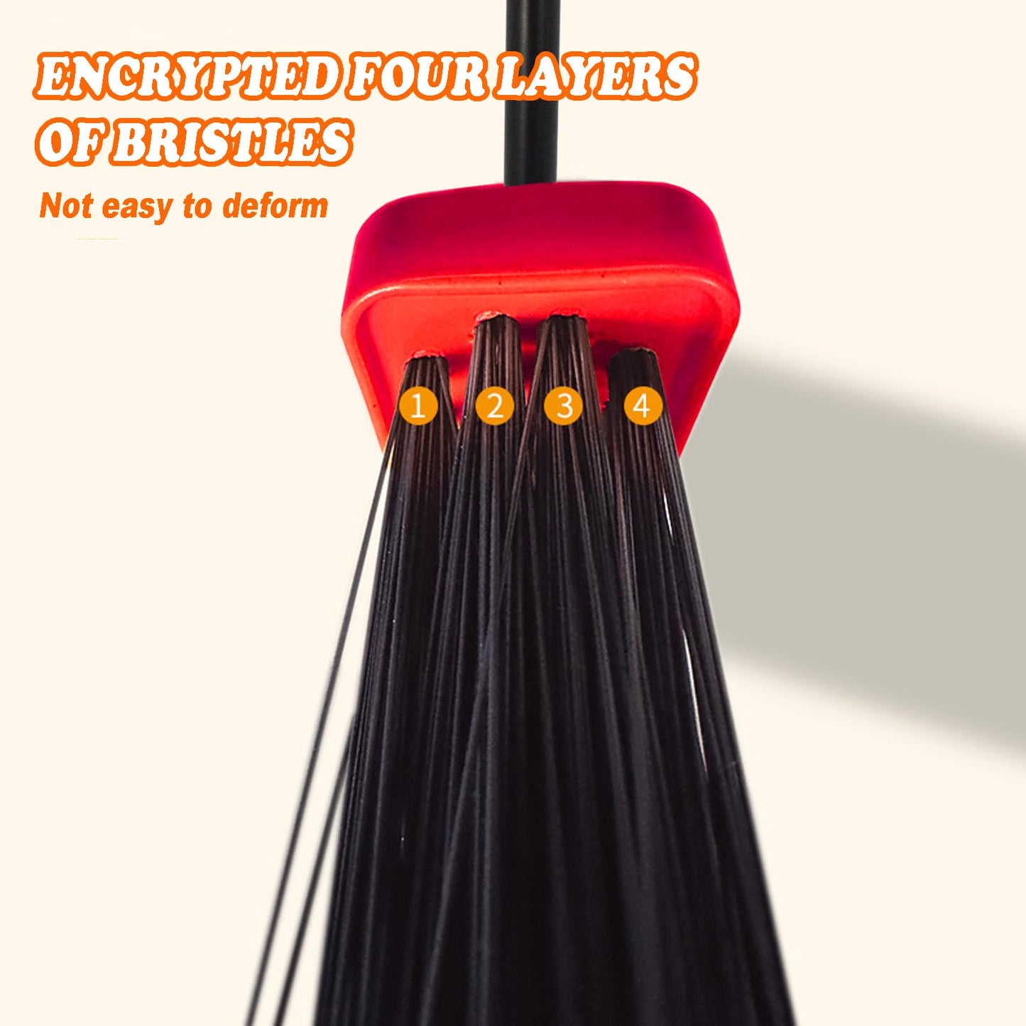 Xifando Heavy-Duty Adjustable Angle Broom with 56" Steel Handle - Ideal for Home, Garage, Kitchen, Bathroom, Office, and Outdoor Use - Durable & Efficient Cleaning Tool for Hard Floors (Red)
