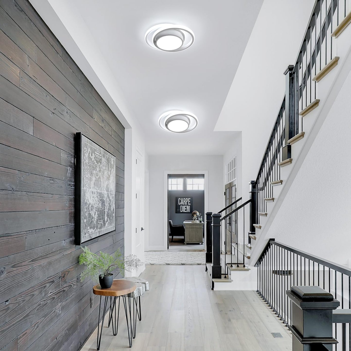 DELIPOP Modern LED Ceiling Light, 36W 2160LM Round Small Ceiling Lamp, (Cool White, 6500K) Aluminum Close to Ceiling Light Fixture for Hallway, Aisle, Corridor, Bedroom, Kitchen