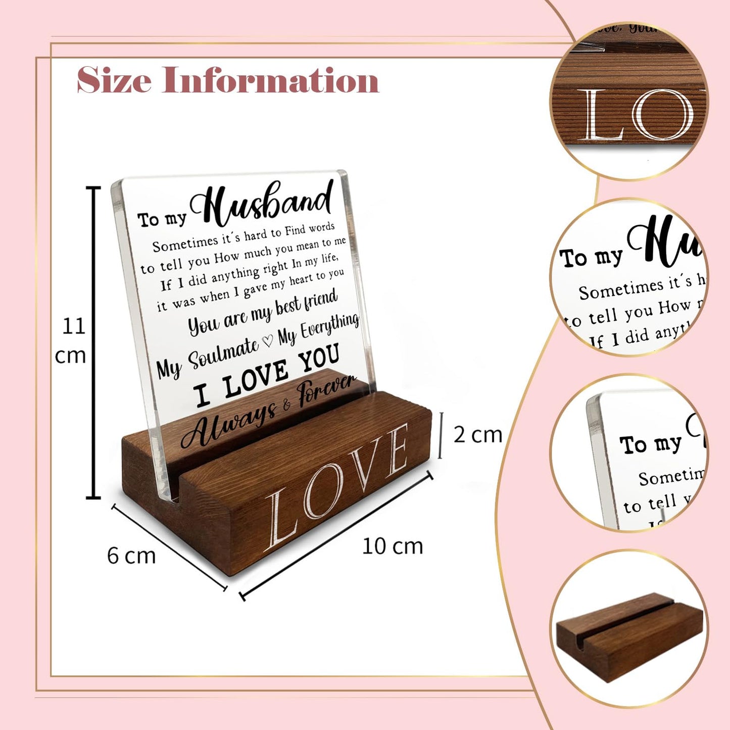 Gifts for Husband from Wife, To My Husband Plaque, Husband Appreciation Gifts from Wife, Husband Christmas Wedding Anniversary Valentines Day Birthday Gifts From Wife Decorative Sign VZH1