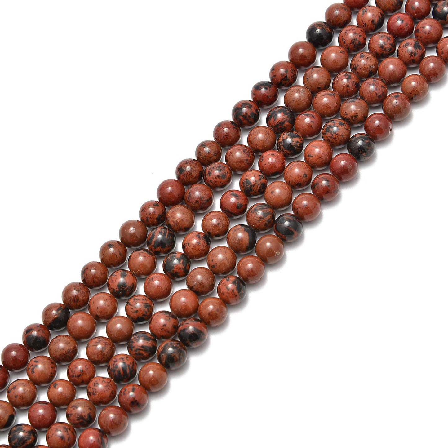 90pcs 4mm Natural Mahogany Obsidian Gemstone Round Spacer Loose Stone Beads for Jewelry Making 15.5" 1 Strand (Mahogany Obsidian, 4mm 90Beads)