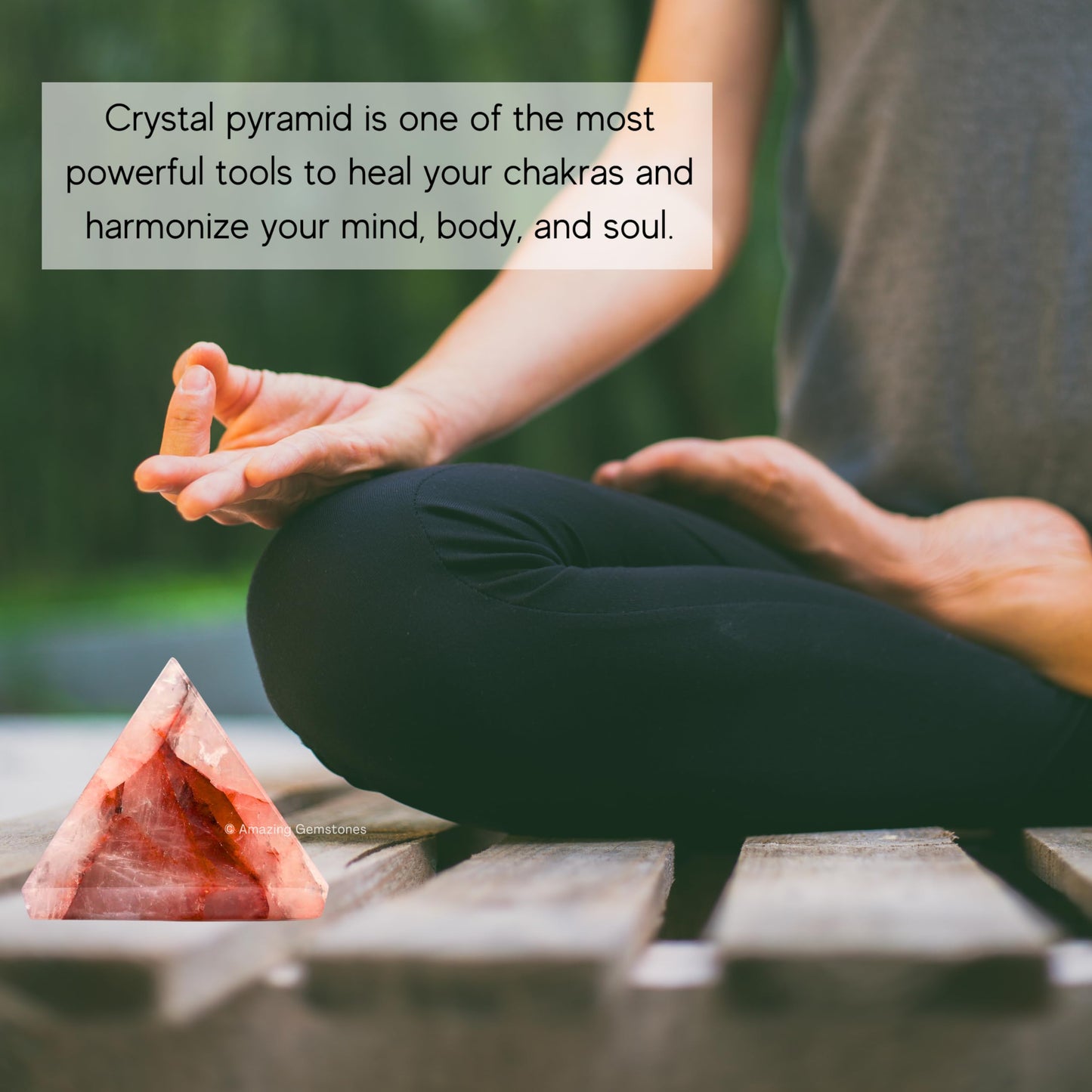 Amazing Gemstone Red Hematoid Quartz Pyramid Crystal Healing Stones - 2" Great Pyramid Figurine of Natural Stone Pyramid for Meditation, Reiki, Chakra Balancing and Crystal Pyramids Grid