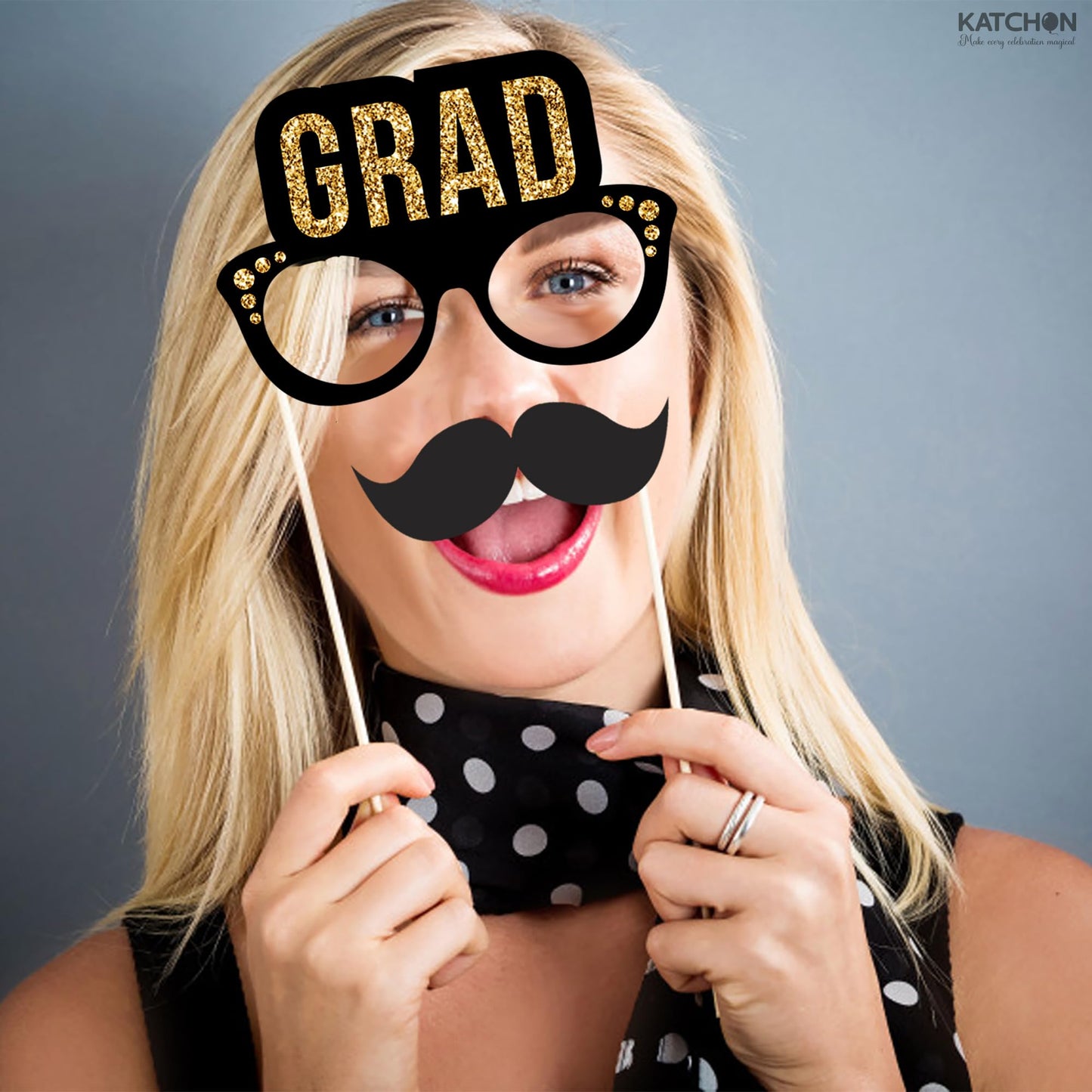 KatchOn, Graduation Photo Booth Props 2026 - Pack of 21 | 2026 Photo Props for Black and Gold 2026 Graduation Decorations, Graduation Party Decorations, Graduation Photo Booth Props, Grad Party Decor