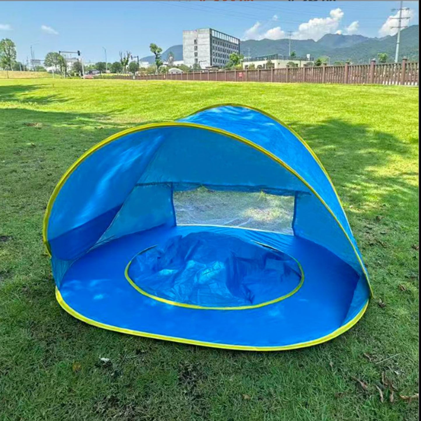 Baby Beach Tent with Pool, Pop Up Beach Tent Sun Shade for Infant Toddlers, Portable UV Protection Shade with Carry Bag for Outdoor Travel, Camping