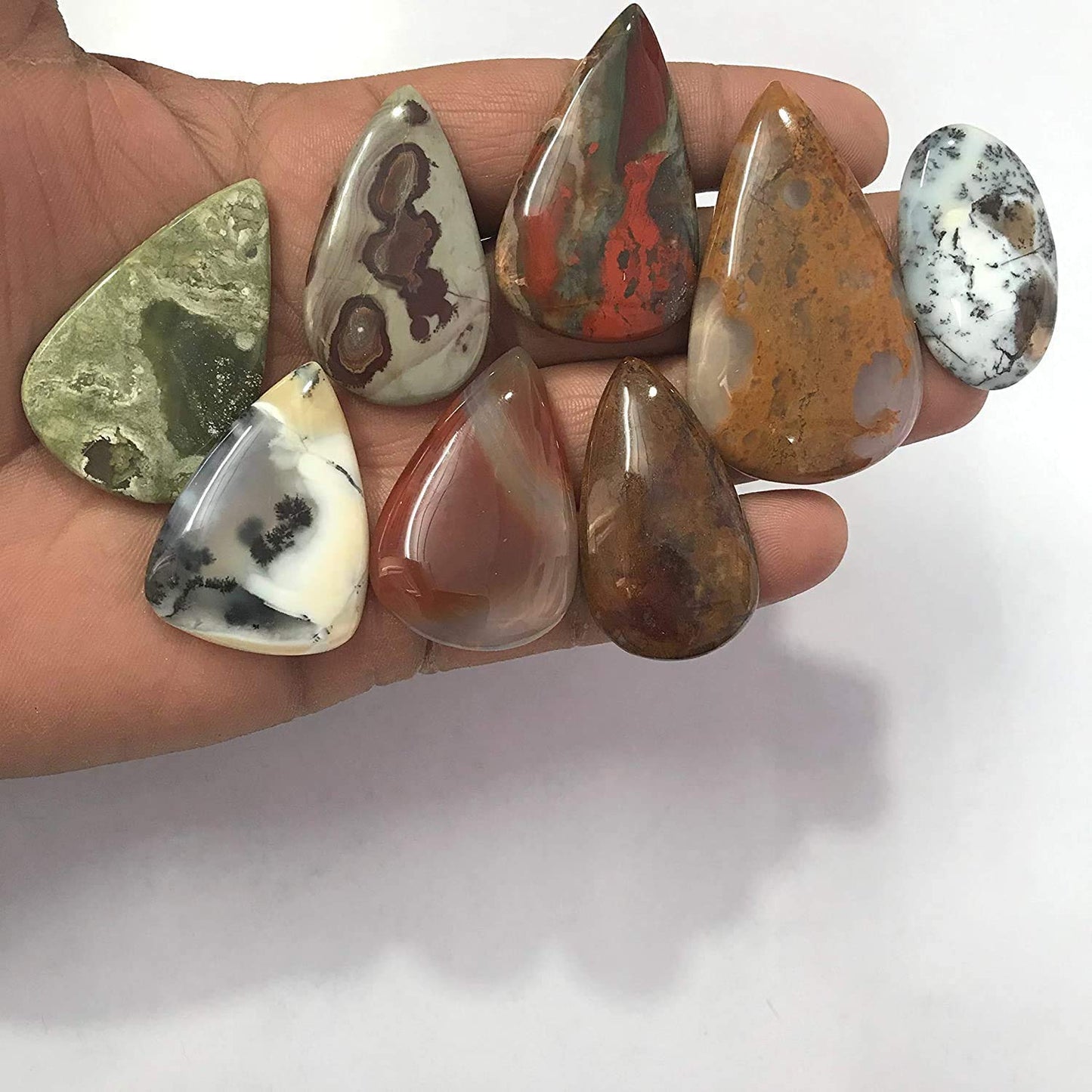 GEMKORA (2 to 3pcs) Natural Mix Gemstones Wholesale Cabochons Lot, Jewelry Making Loose Gemstone, DIY Stones, Wire Wrapping, Reiki, Wikka, Healing Crystals, Bulk Gemstone Deal (100 carats)