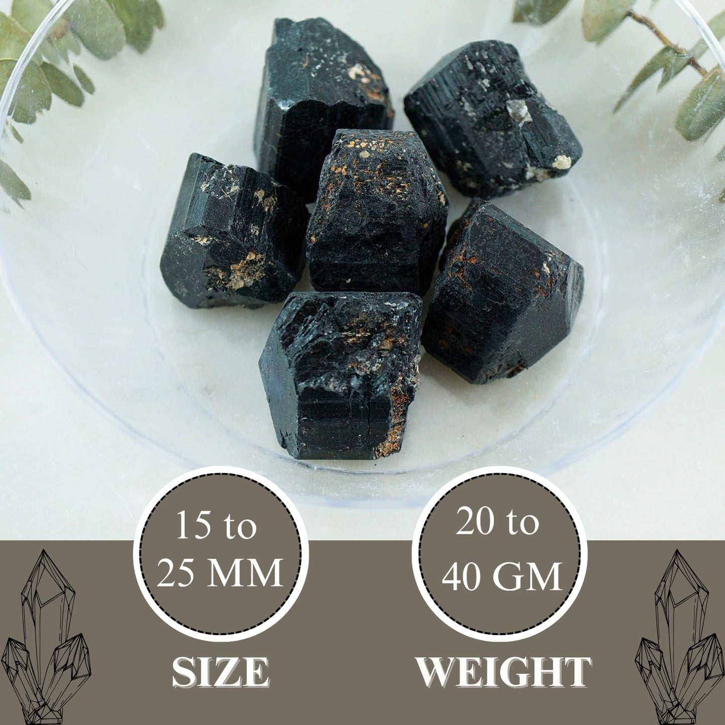 Crystals, Rocks, Crystals and Healing Stones, Witchcraft Supplies, Healing Crystals, Stones, Healing Stones, Rock Collection, Agate, Raw Stones (Black Tourmaline, 2 Pcs)